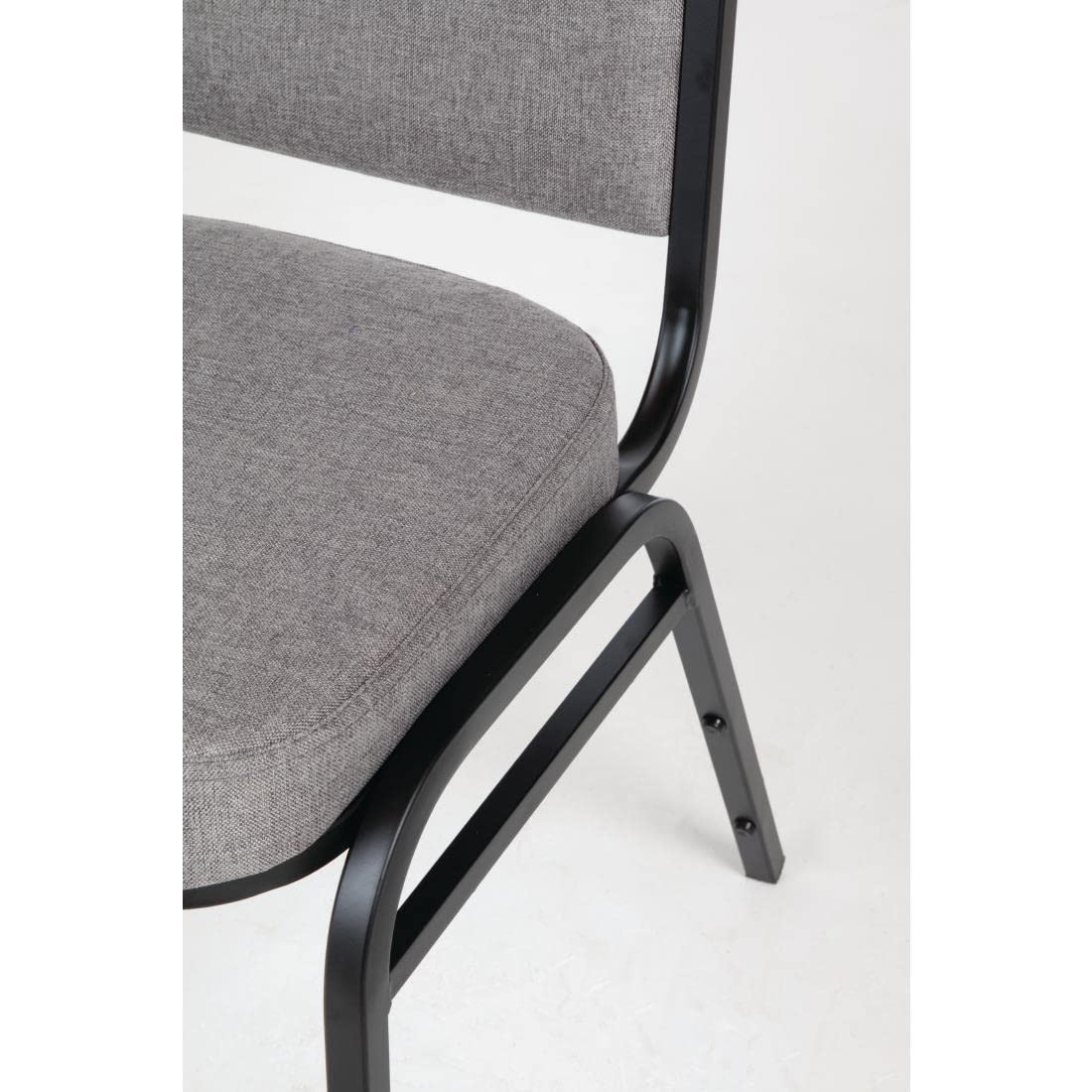 Bolero Square Back Stacking Banquet Chairs, Black & Grey (Pack of 4)
