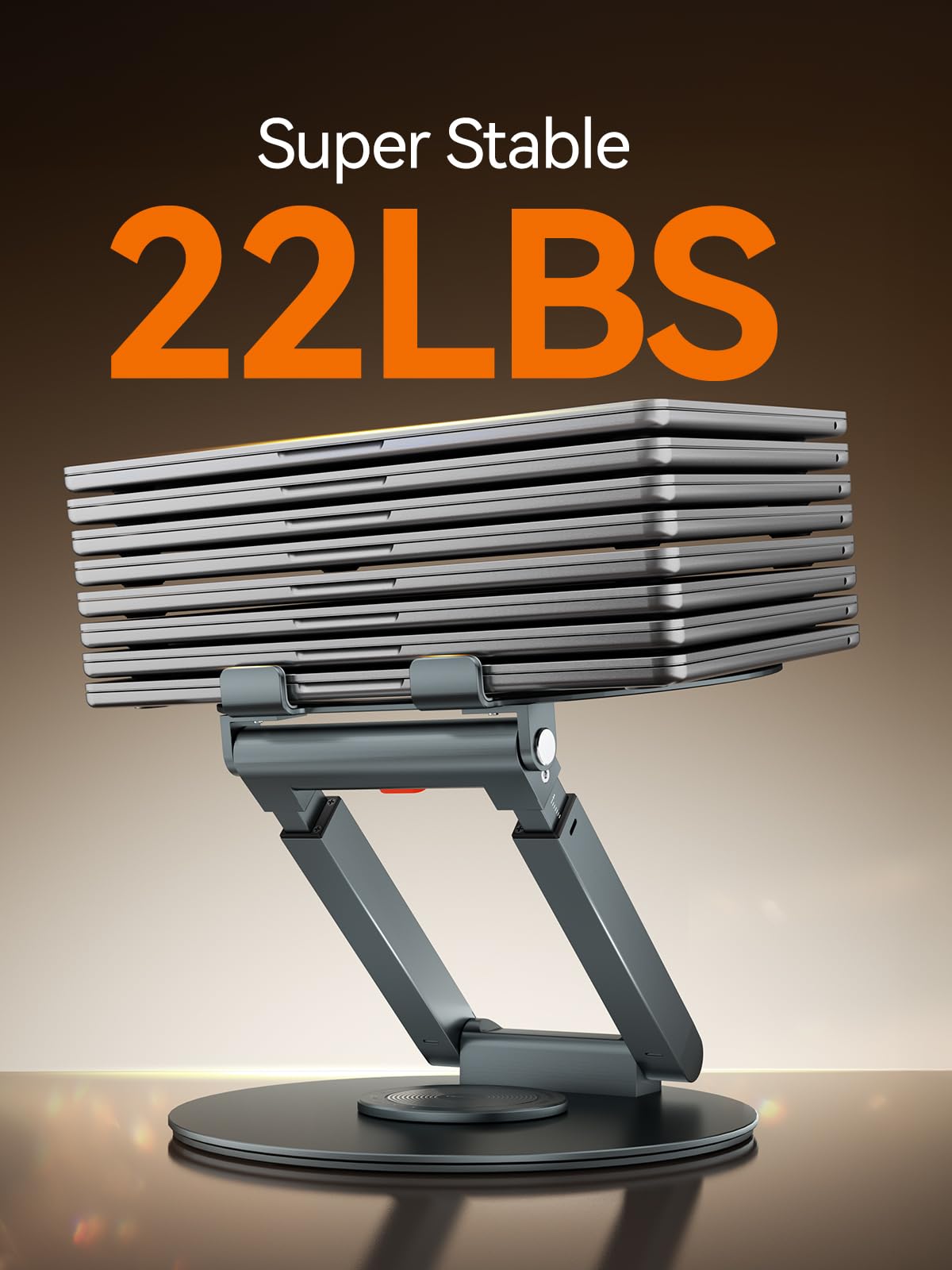 Anifrim Telescopic Laptop Stand, 360 Rotating Computer Stand Adjustable Height Swivel Pull Out Design Ergonomic Latptop Riser Standing Desk Converter