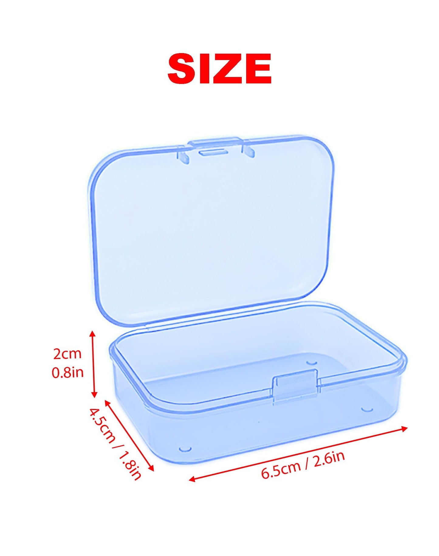 Forever bene 30 Blue Mini Parts Boxes with Lids, 30 Pieces, Blue, each piece measures 6,5 × 4,5 × 2 cm