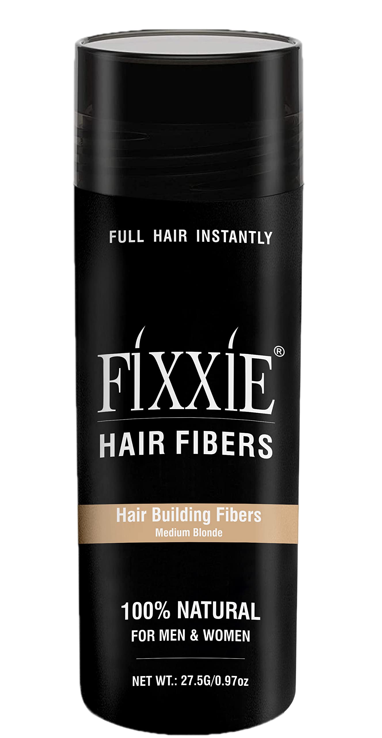 FIXXIE Hair Fibres MEDIUM BLONDE for Thinning Hair 27.5g Bottle, Hair Fibre Concealer for Hair Loss for Men and Women, Naturally Thicker Looking Hair