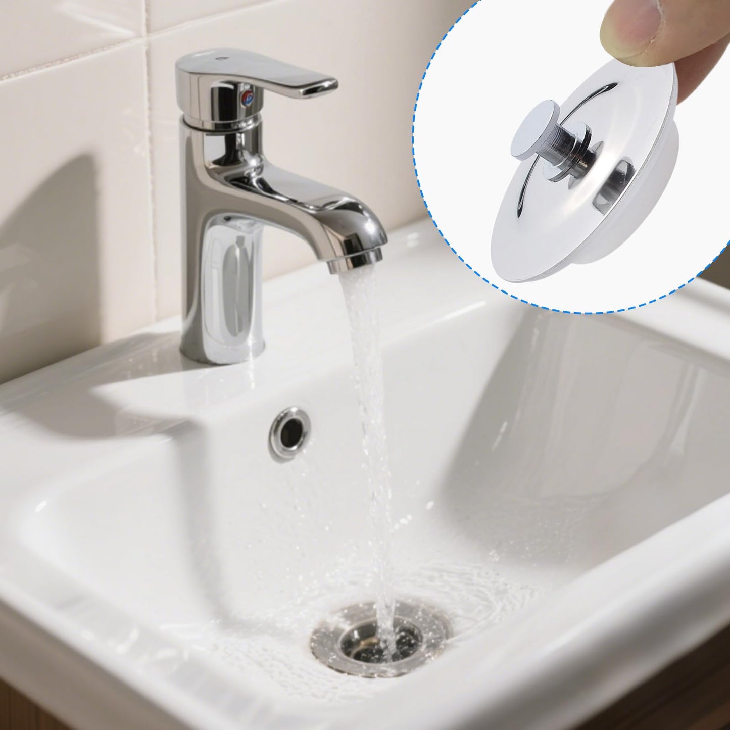 40-45mm Universal Bath Plug – Stainless Steel Drain Stopper for Bathtub, Kitchen Sink, Laundry & RV Drains