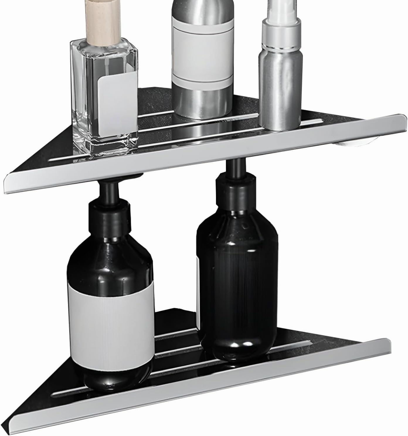 Biutimarden 30CM Corner Shelves, No Drilling Wall Mounted Storage Basket, Adhesive Shower Organiser Storage