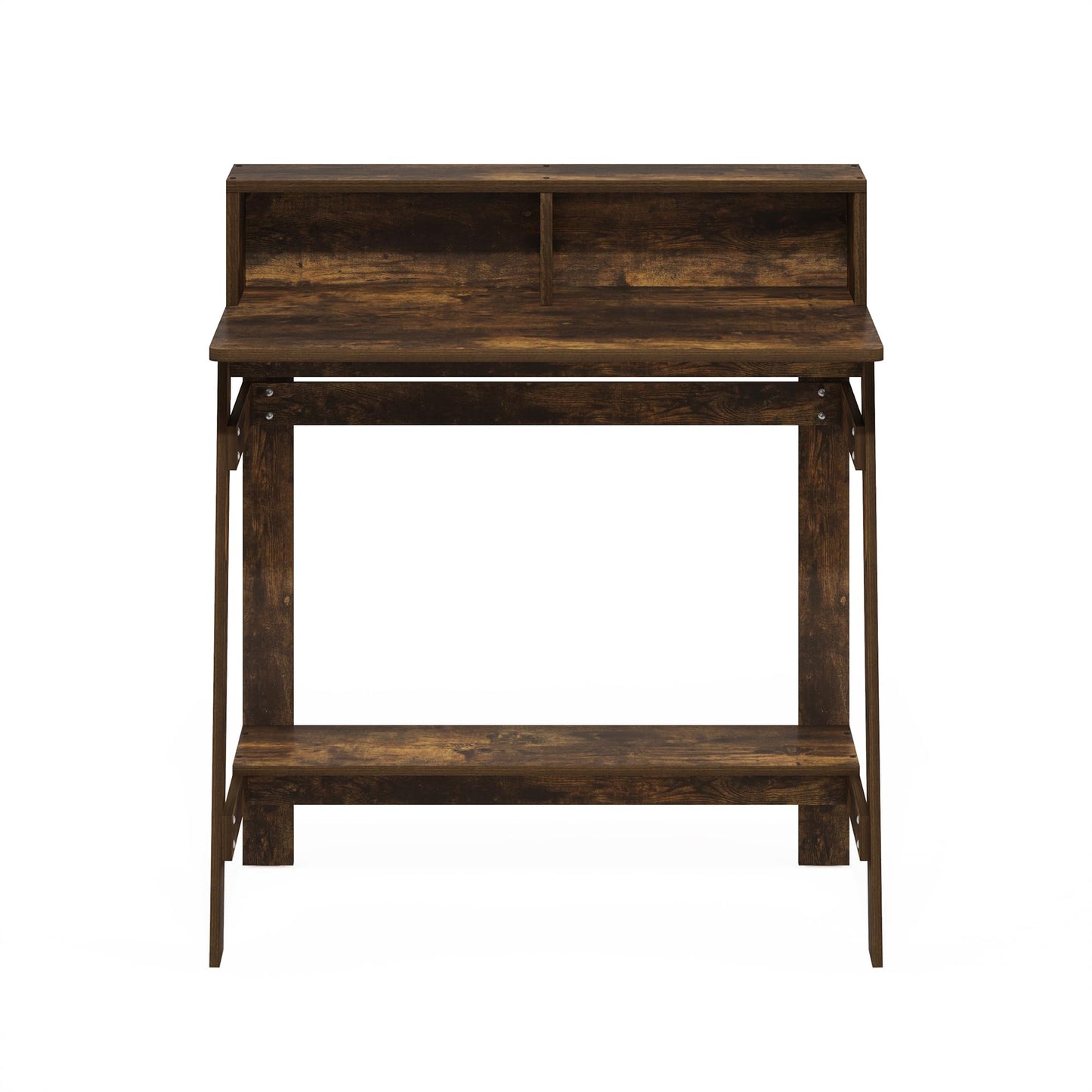 Furinno SIMPLISTIC Desk, Gaming Desk with Monitor Stand, A Frame Computer Desk, Office Desk for Home Office, Bedroom, Study Room, Dorm, Amber Pine