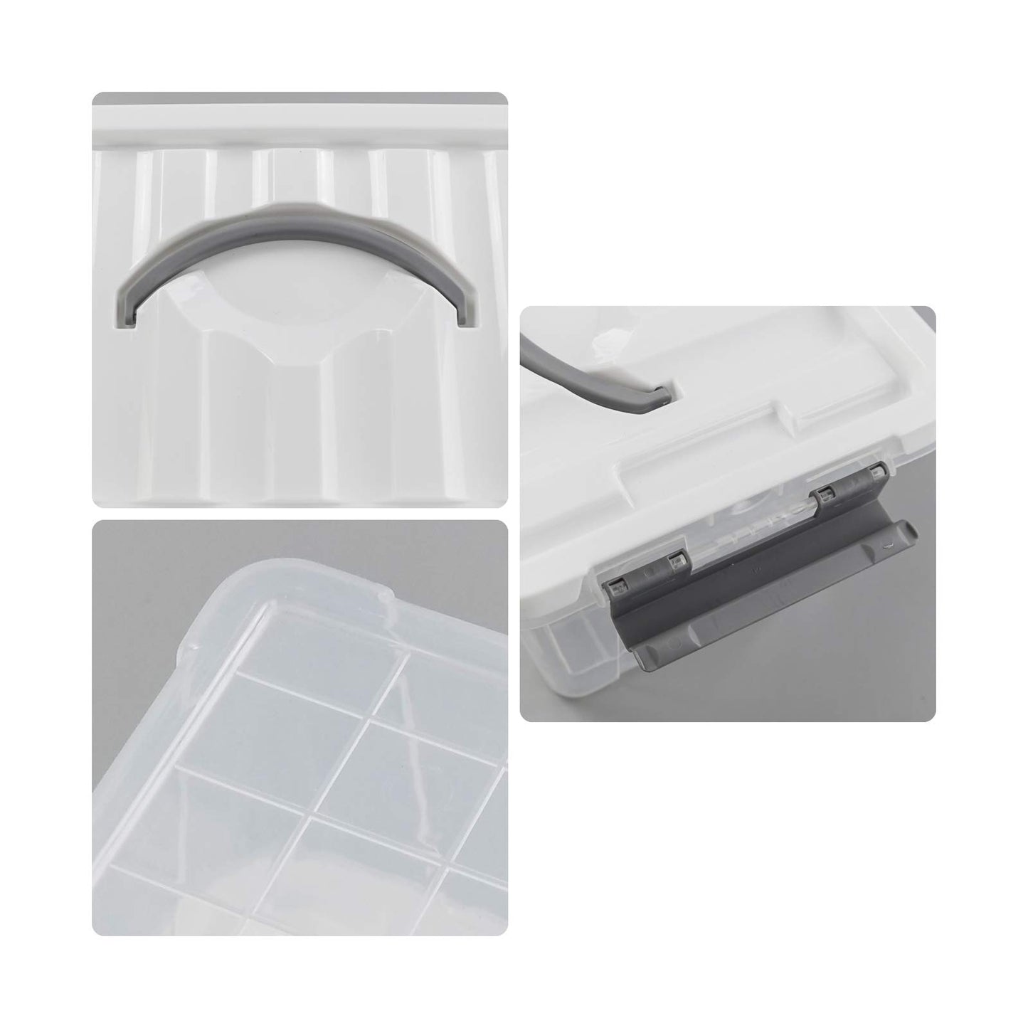 Gloreen 5L Clear Latch Storage Boxes, Plastic Box with Lid, 6 Packs