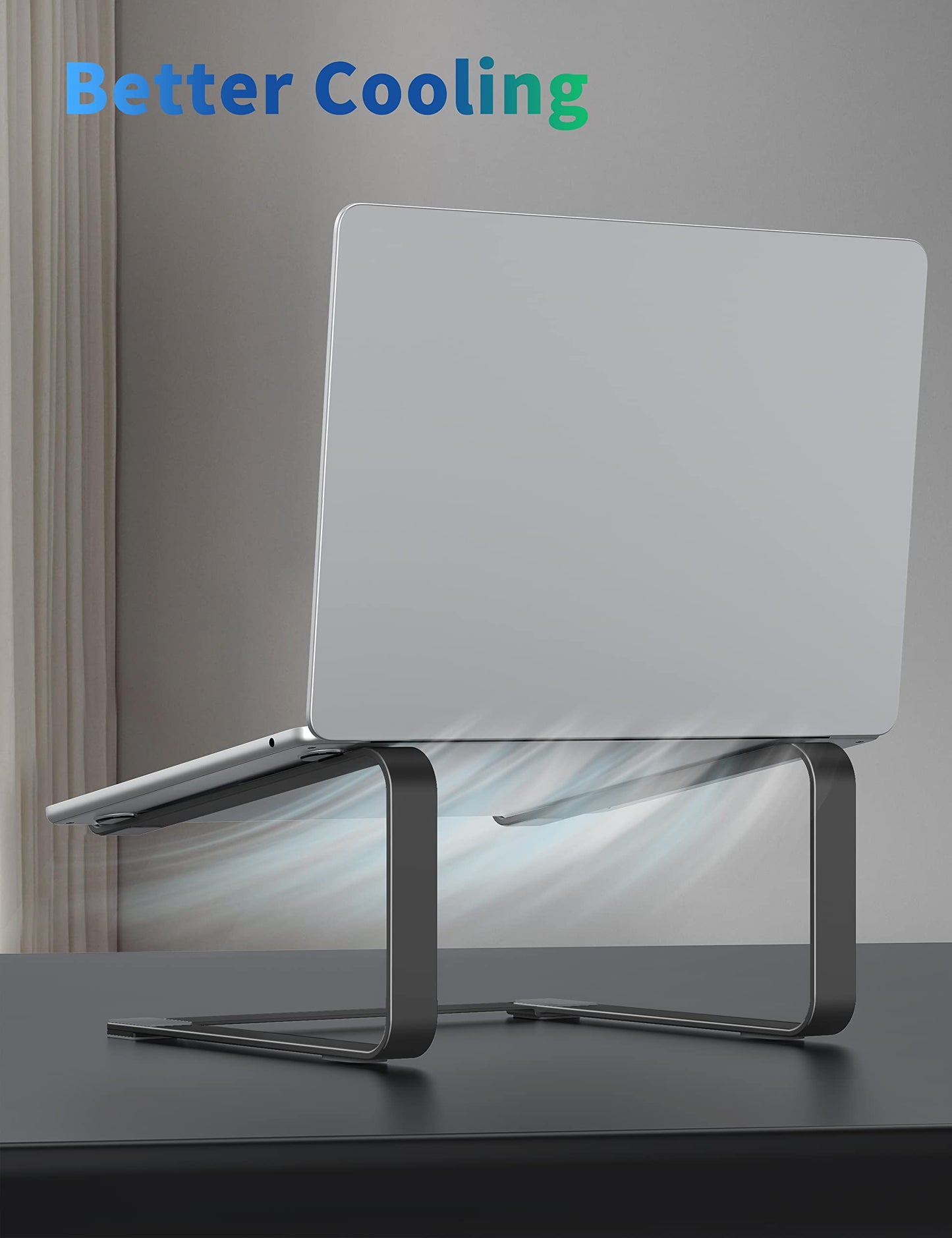 SOUNDANCE Laptop Stand for Desk, Metal Computer Riser, Heavy Stable PC Holder, Ergonomic Laptops Elevator for 12 to 17.3 Inches Notebook Computer