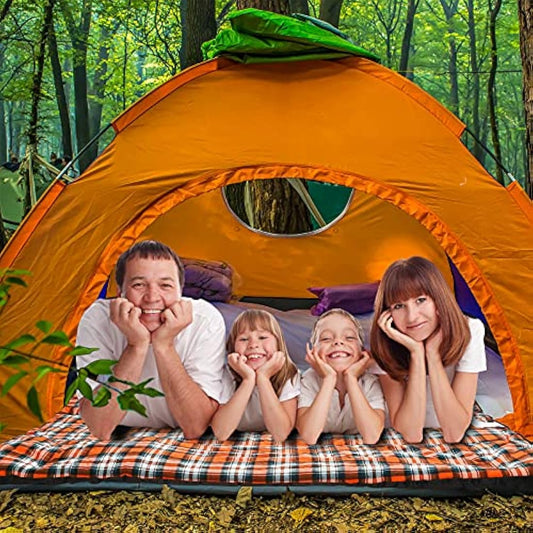 Double Cotton Flannel Sleeping Bag for Camping, Hiking, or Hiking. Queen 2 Cold Weather Waterproof Sleeping Bag for Adults or Teenagers.