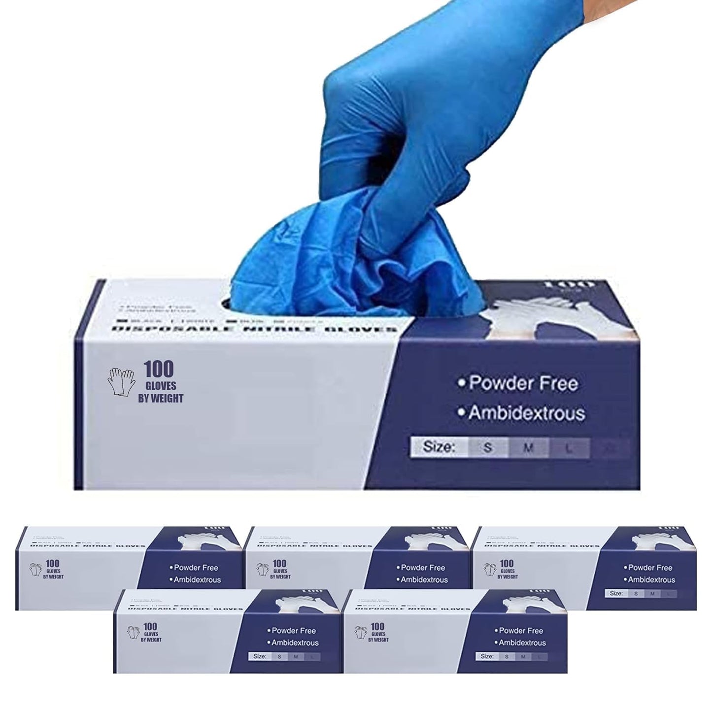 PANKTI Surgicals Powder Free Nitrile Gloves, Food Grade, Hand Disposable Gloves - 1000 Count - Blue (1000, Medium)