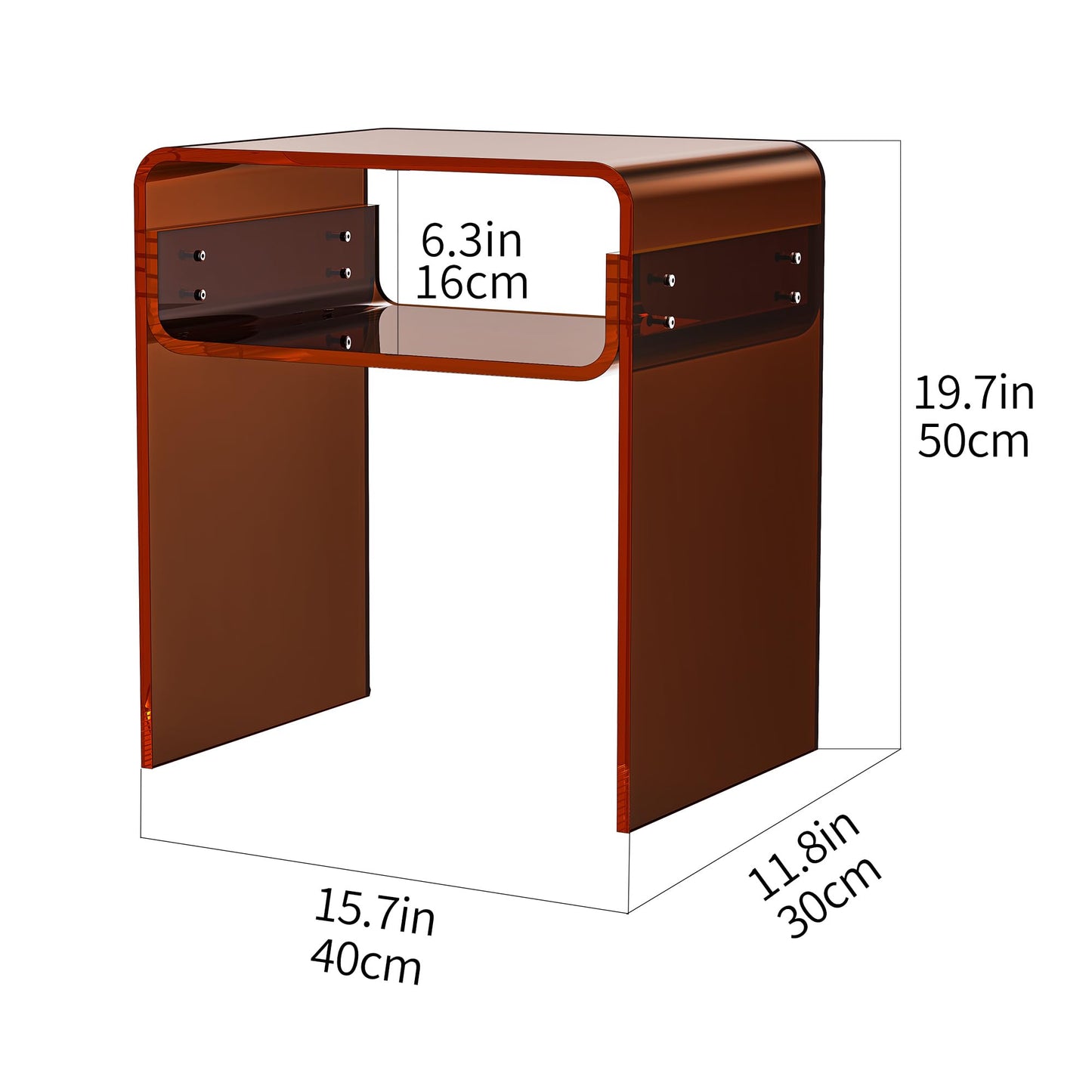 solaround Acrylic Side Table, Dark Brown