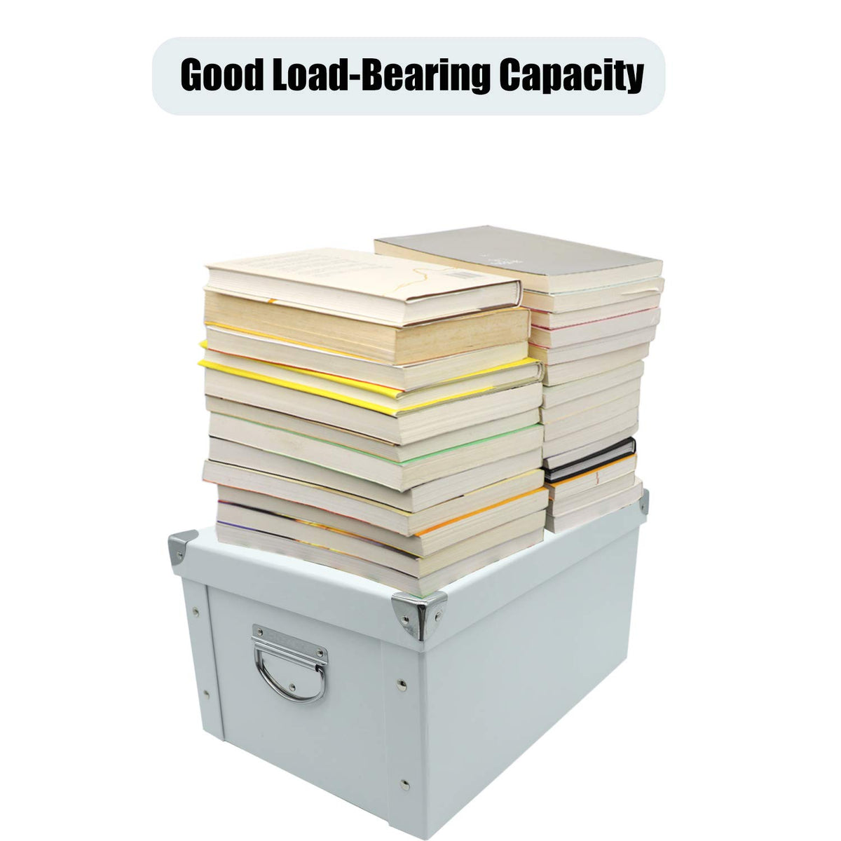 GUOZI Collapsible Storage Box with Lid, Decorative Cardboard File Organizer
