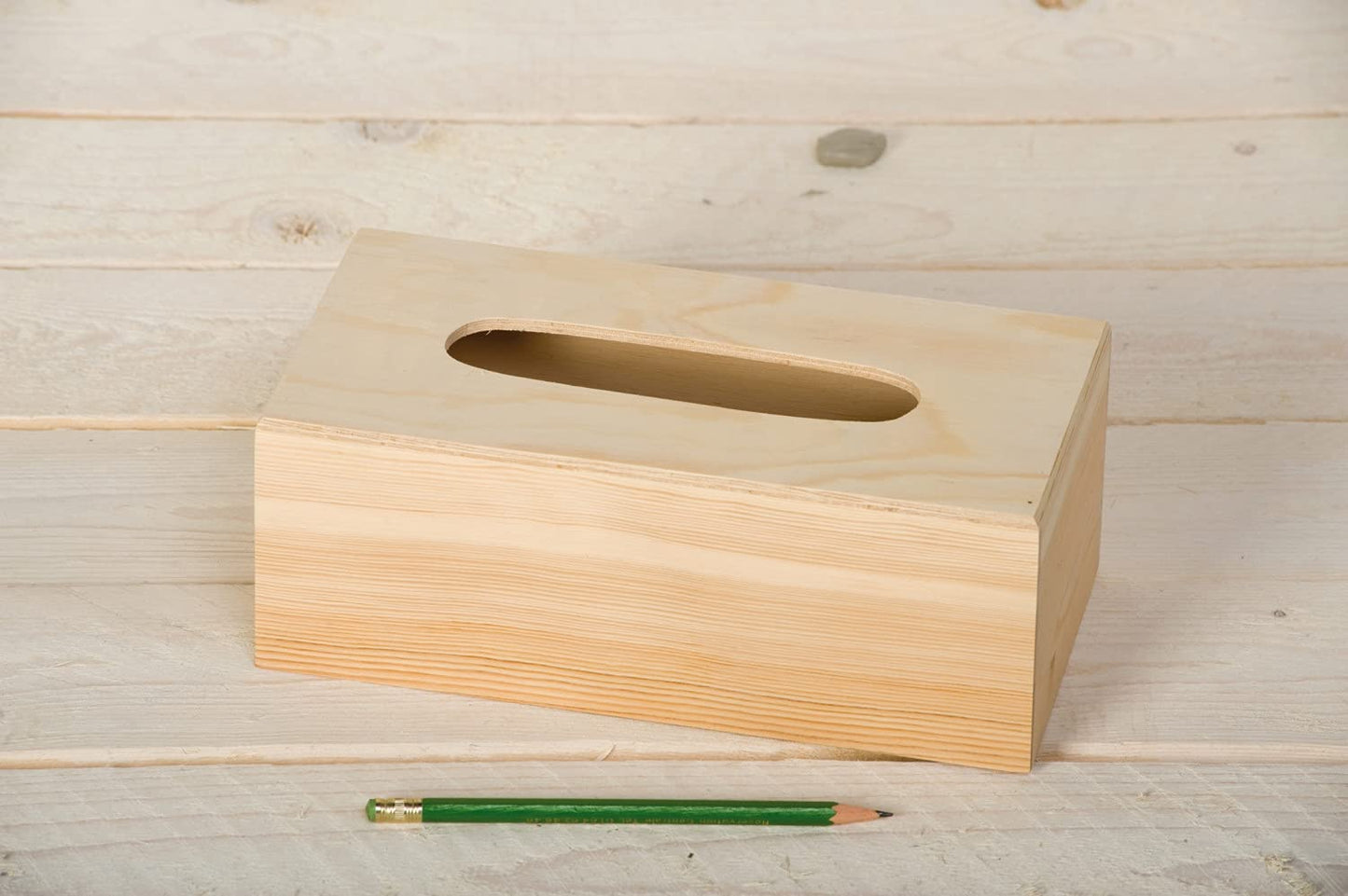 Artemio box of tissues with Wood Base, Beige, 25 x 13 x 9 cm
