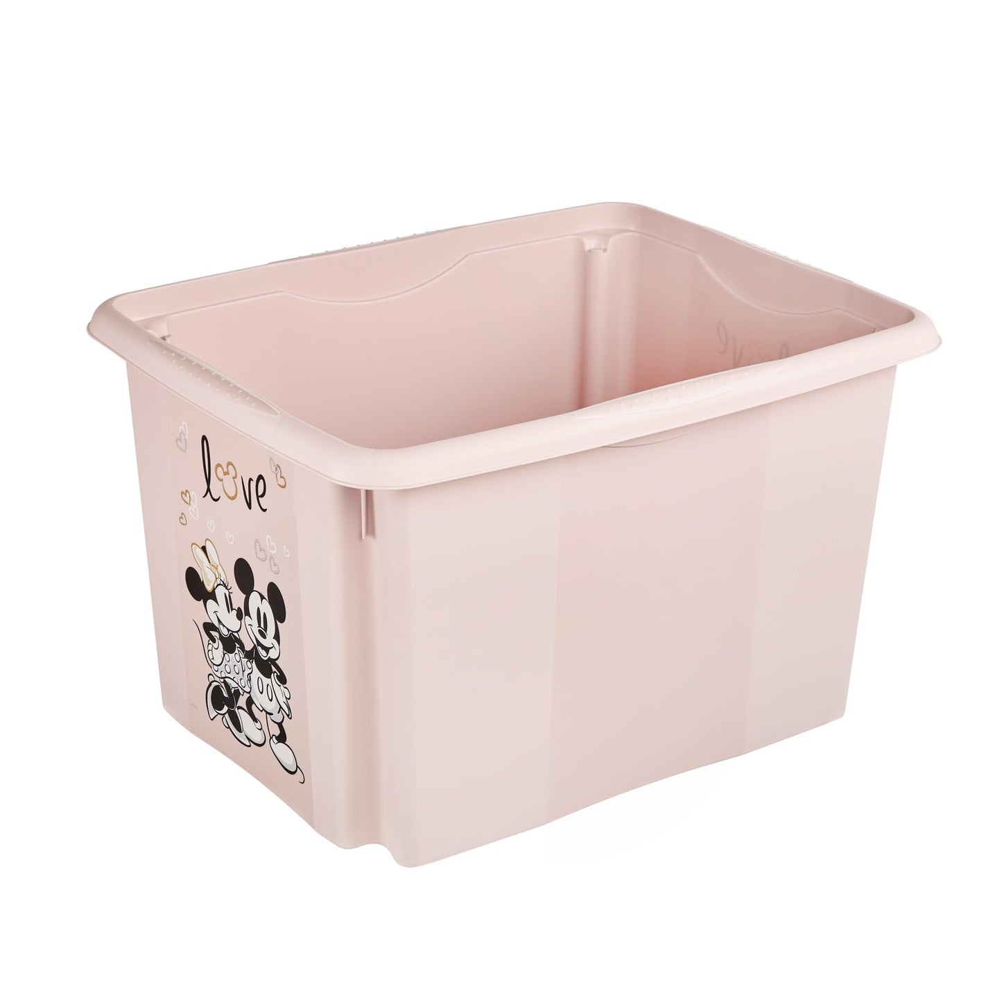keeeper Karolina 3 x Minnie Storage Box with Lid, Rotating and Stackable, for Children, 30 L, Nordic Pink