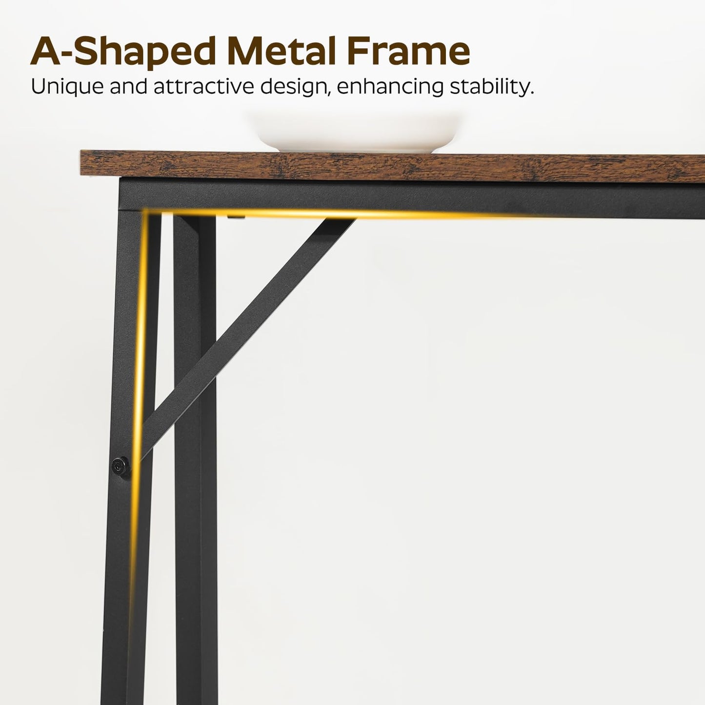 YATINEY Console Table, Slim Behind Sofa Table with Charging Station, Skinny Entryway Table,Metal Frame, for Living Room, Entryway, Hallway