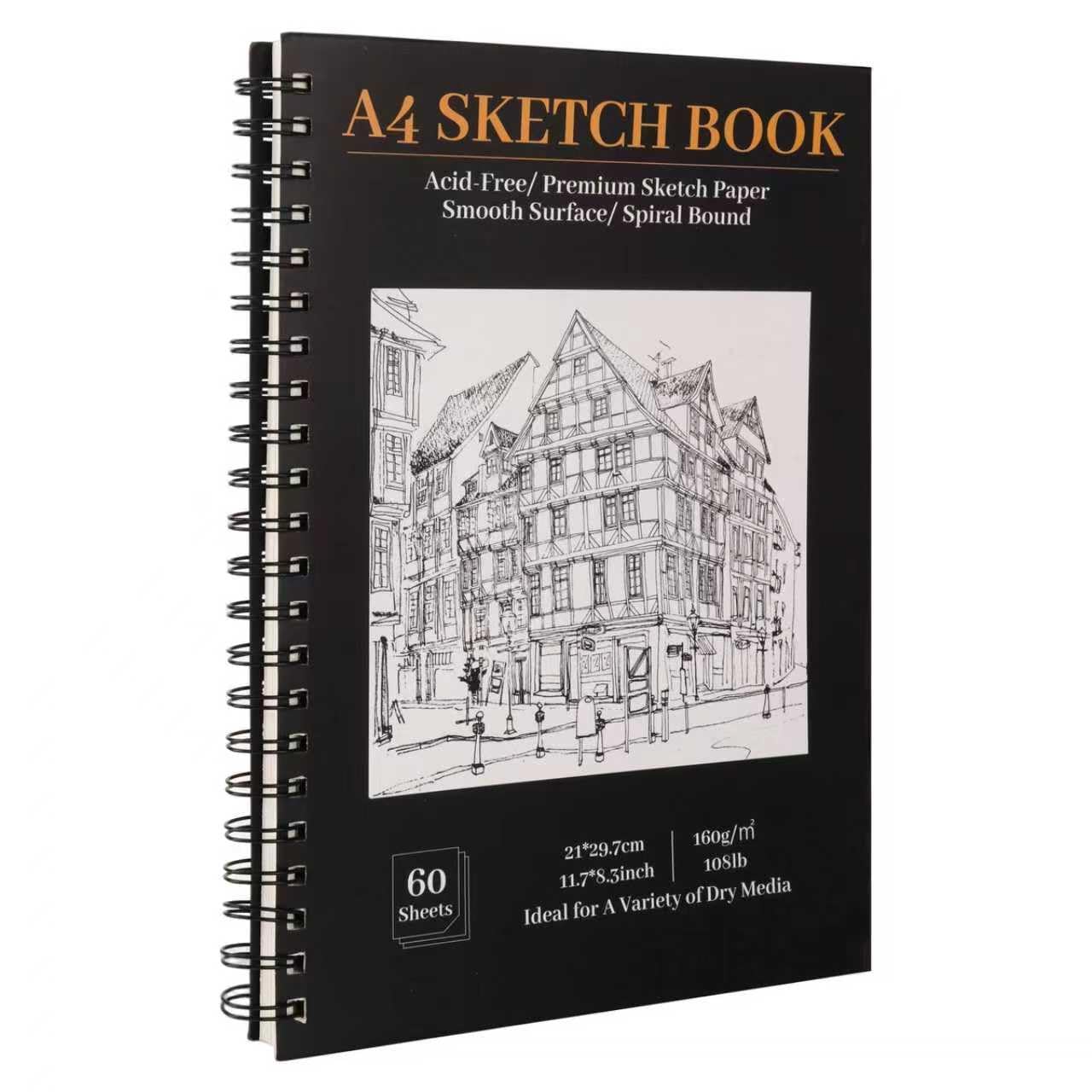 Zylota A4 Sketch Book,Spiral Bound 60 Sheets/120 Page Sketch Pad, 160gsm Acid-Free Drawing Paper, Art Sketchbook for Drawing Pad for Kids Artists &