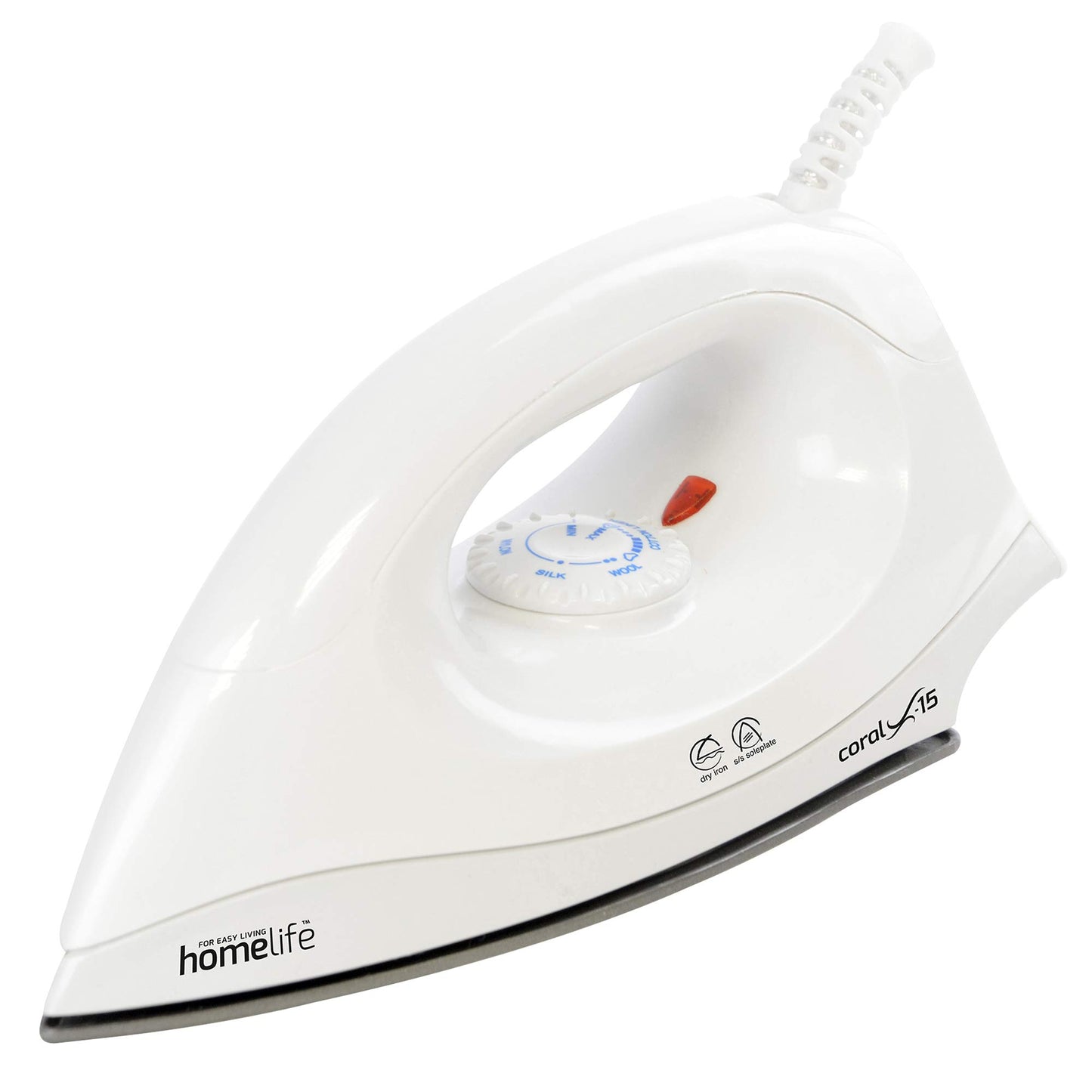 Homelife for easy living Coral X-15 1200w Dry Iron/Non-stick Soleplate/Variable Temperature Control / 2m Long Cord / E7051 / White