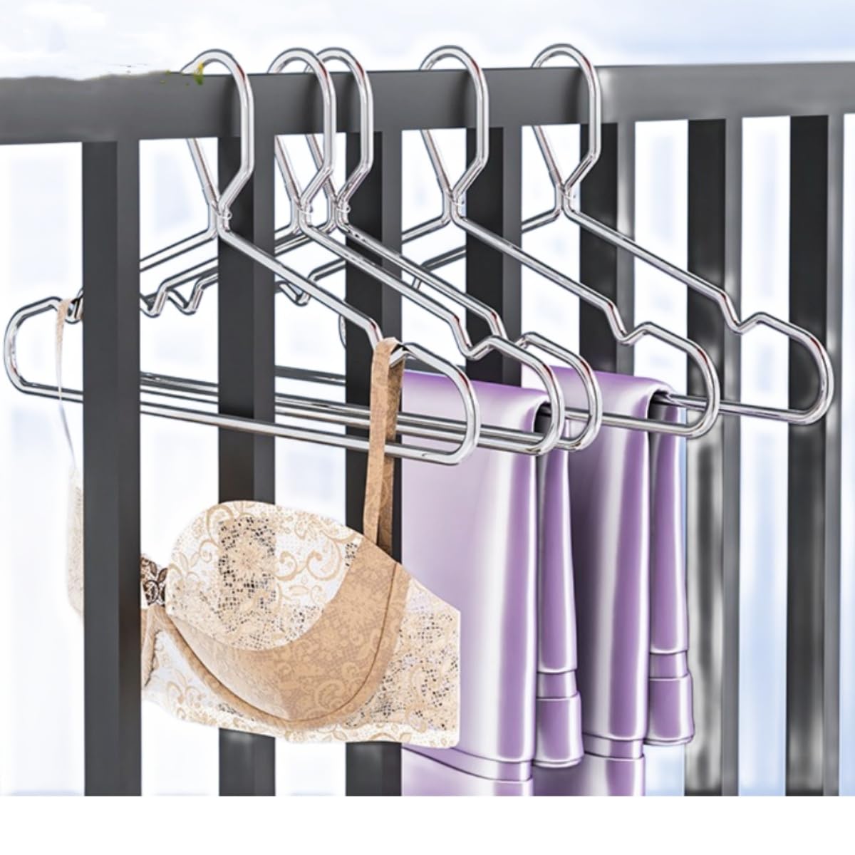 Trrcylp 4mm Lockable Coat Hangers Heavy Duty Windproof Clothes Hangers
