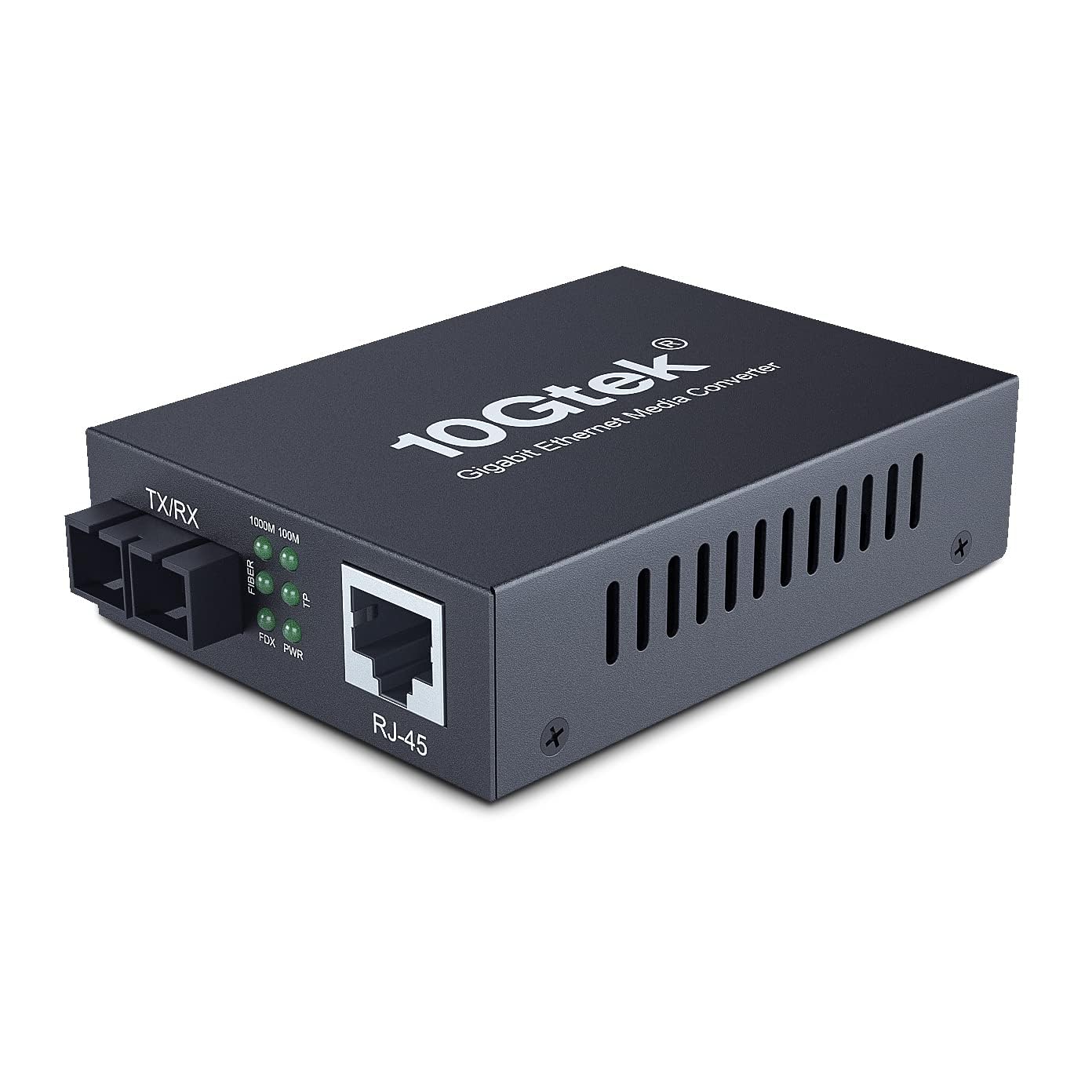 H!Fiber.com Gigabit Ethernet Media Converter, 1.25G SFP to RJ45 Fiber to copper, Built-in SFP Transceiver (1000Base-LX, 20km, singlemode dual SC)