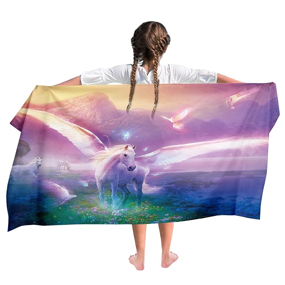 Ulticool Microfibre Children's Towel 140 x 70 cm ? Unicorn Horse Unicorn ? Lightweight Travel Towel Quick-Drying Bath Towel Beach Towel Microfibre ?