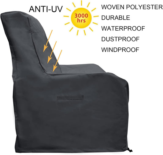ATR ARTTOREAL Garden Chair Covers Waterproof,Outdoor Patio Furniture Chair Protective Storage Cover, Heavy Duty Stacking Chair Cover Fits up to 82D