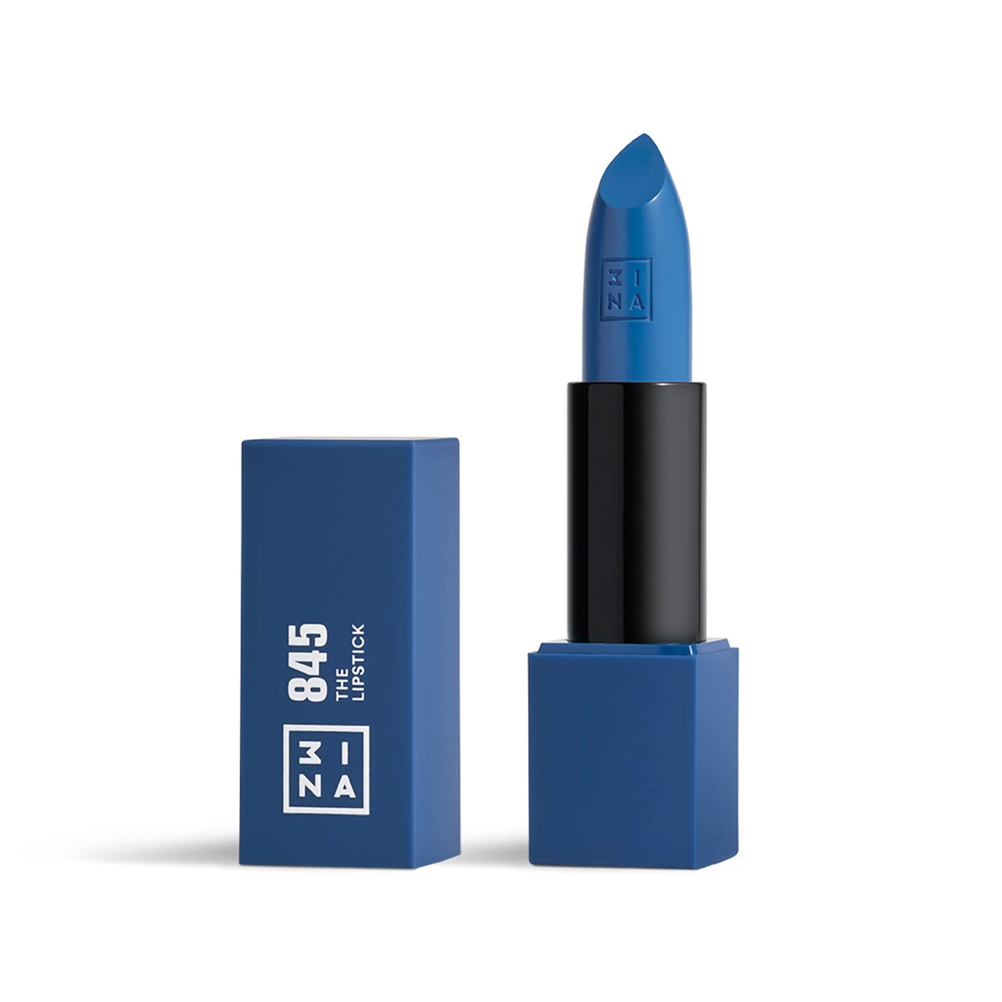 3INA MAKEUP - Vegan - The Lipstick 845 - Blue - Highly Pigmented Shades - Moisturizing Creamy Texture - Smooth Formula - Intense Color - Shiny Satin