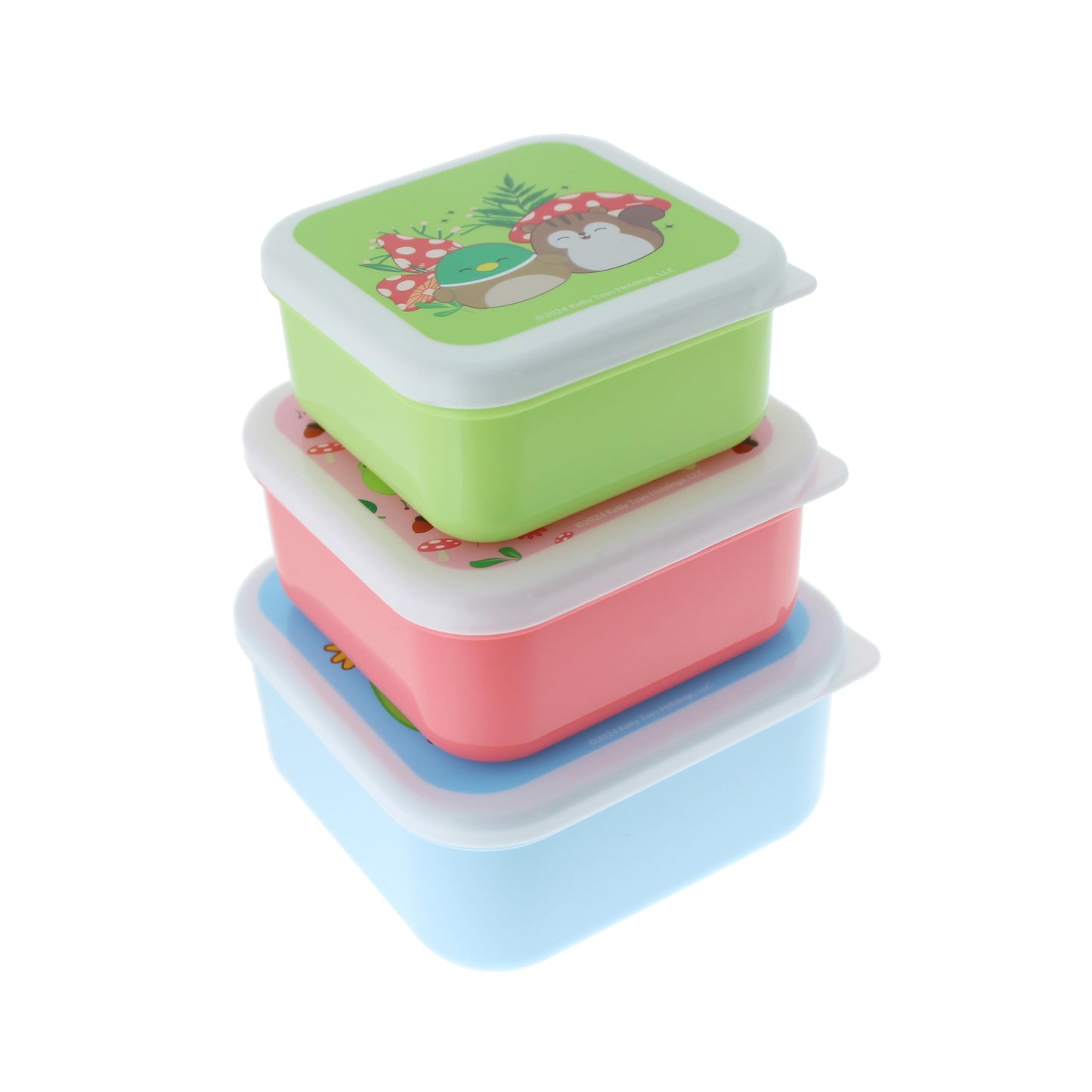 Blueprint Collections Squishmallows Storage Pots | Set of 3 Storage Tubs with Lids | Kitchen Organization | Small Storage Boxes with Lids