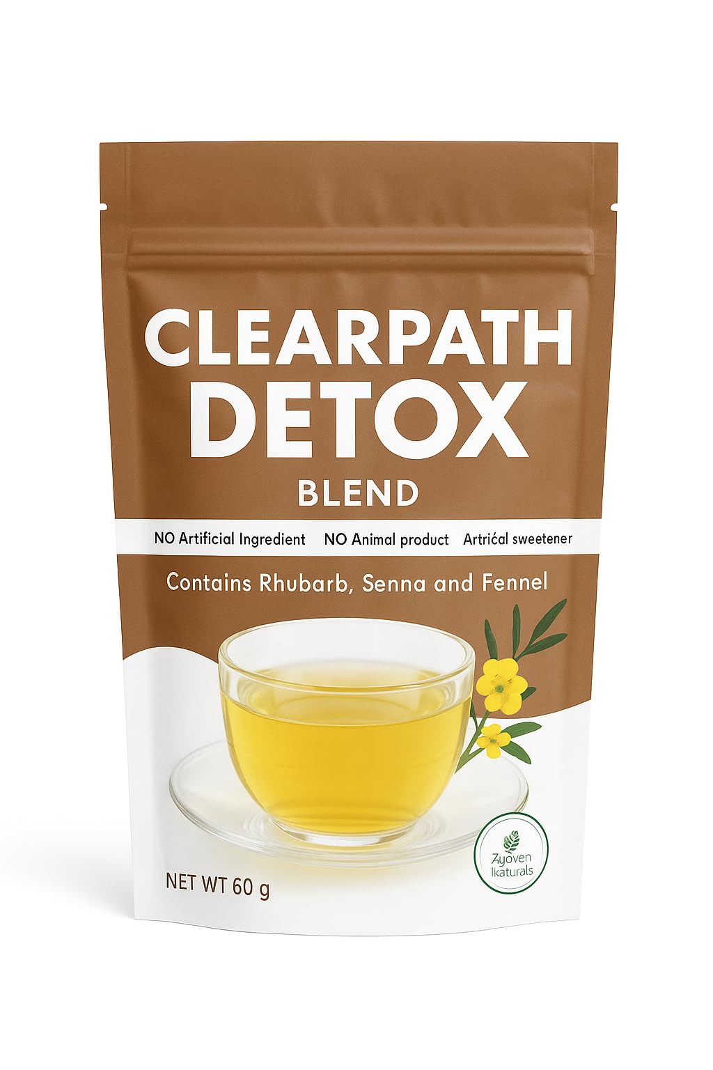 Zyzven Naturals Clearpath Detox Herbal Loose Leaf Tea ? 60g ? Digestive Cleanse with Senna, Ginger, Fennel, Peppermint & Rhubarb ? Caffeine-Free &
