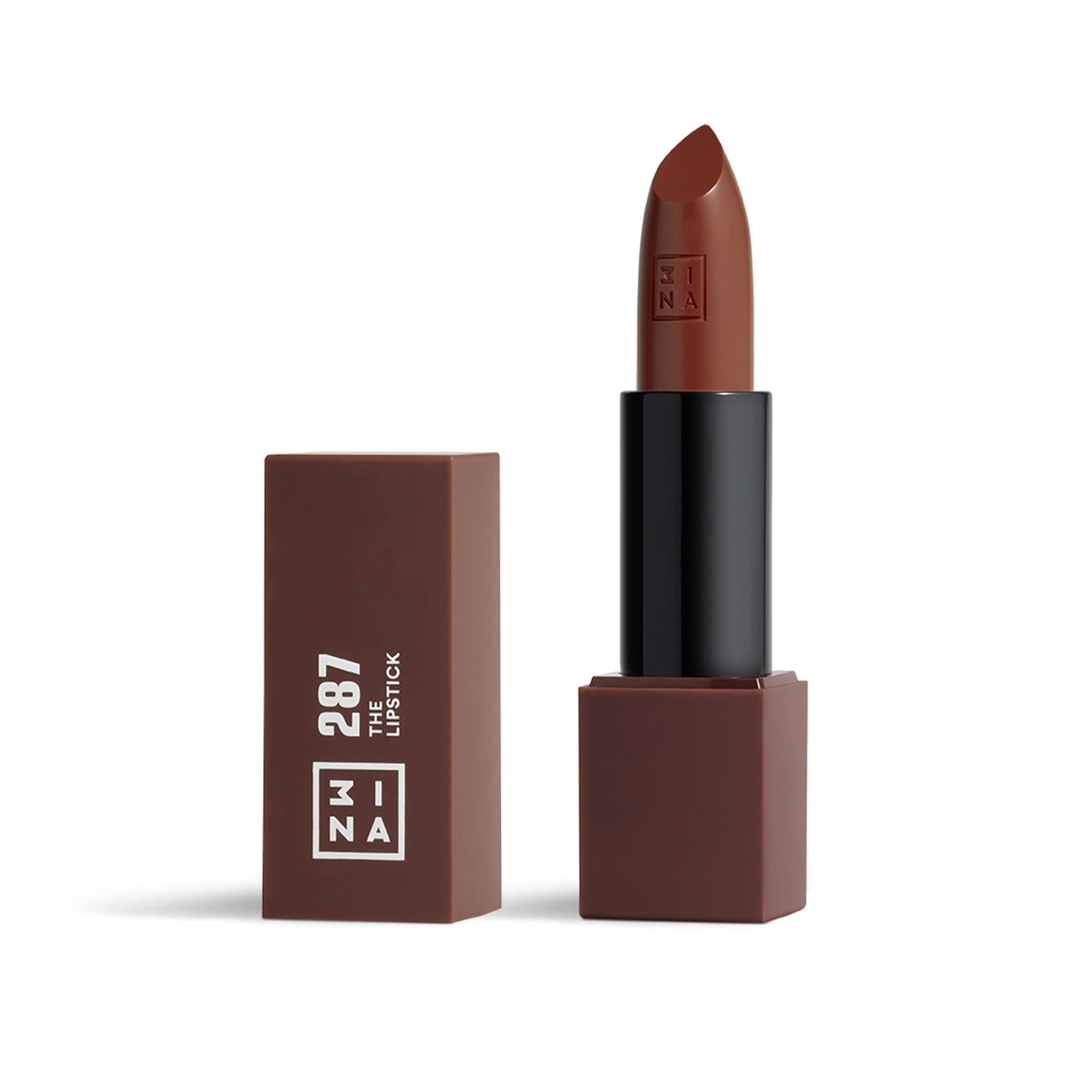 3INA MAKEUP - Vegan - The Lipstick 287 - Chocolate - Highly Pigmented Shades - Moisturizing Creamy Texture - Smooth Formula - Intense Color - Shiny