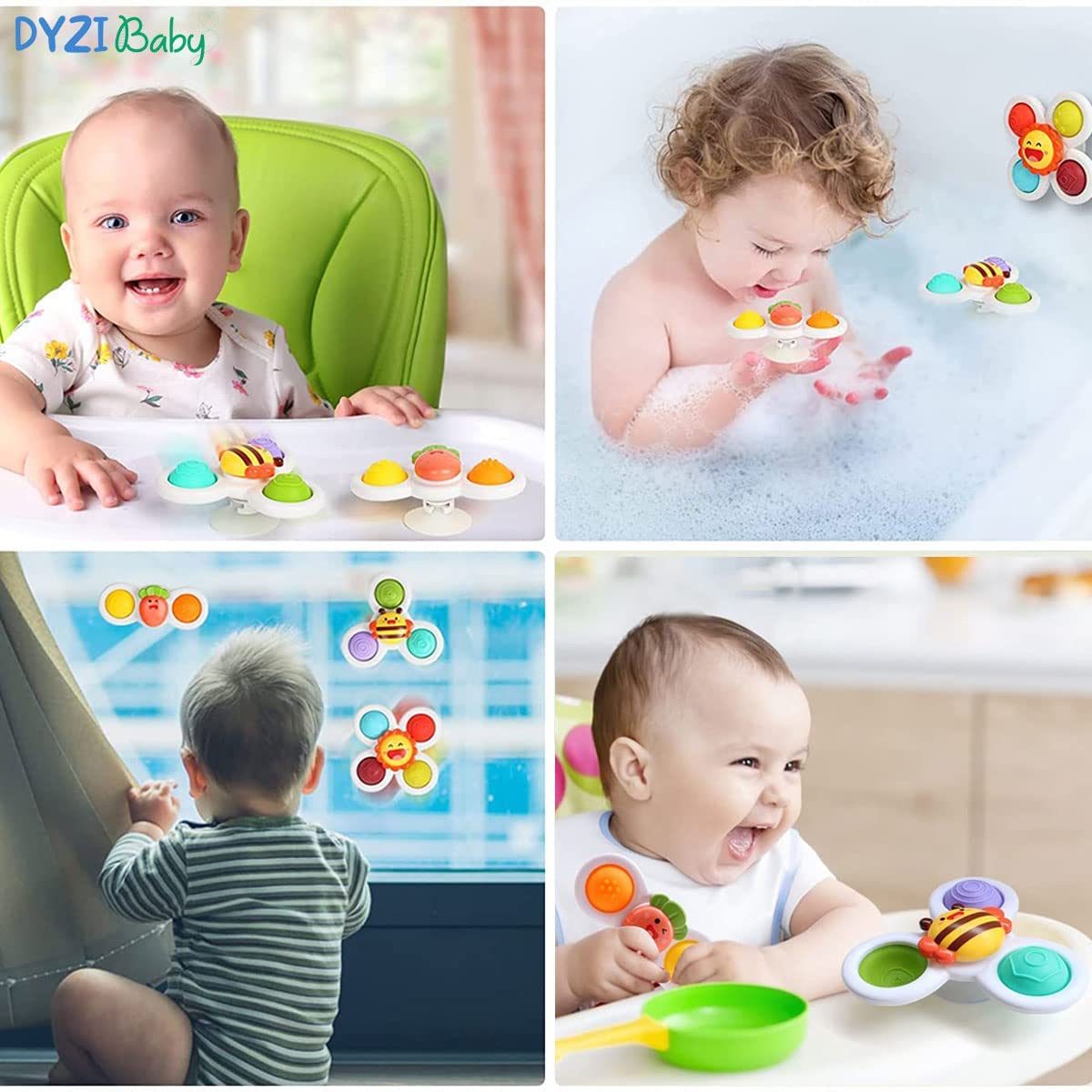 DYZI Suction Cup Spinner Fun Bath Toys
