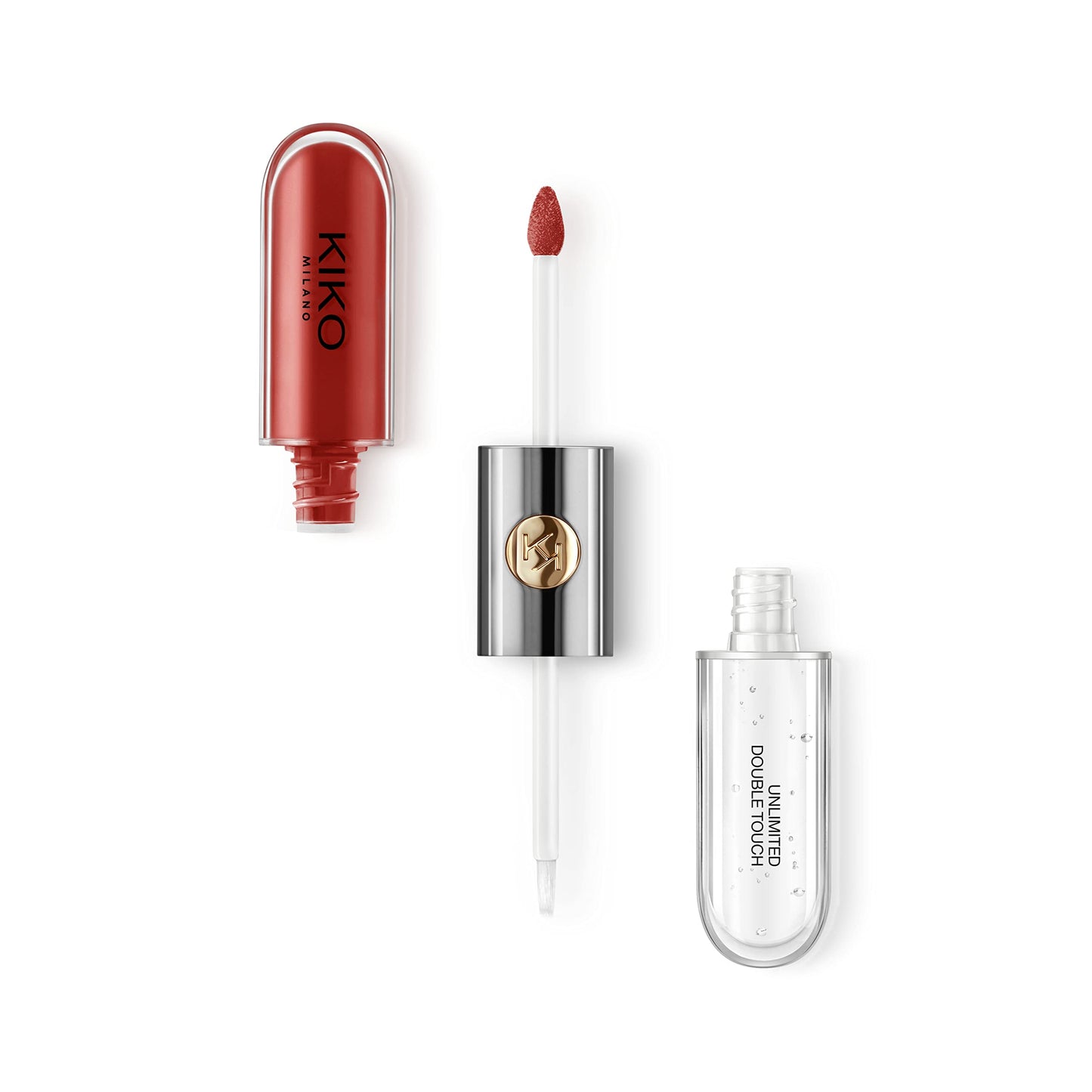 KIKO Milano Unlimited Double Touch 107 | Liquid lipstick with a bright finish in a two-step application. Lasts up to 12 hours. No-transfer base colour