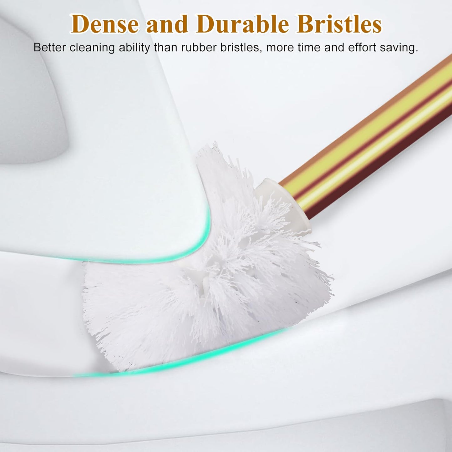 Gold Toilet Brush Replacement Brushes Only, Bring 3 ø 7.5 Cm White Toilet Brush Replacement Head Screw On, Toilet Cleaner Brush