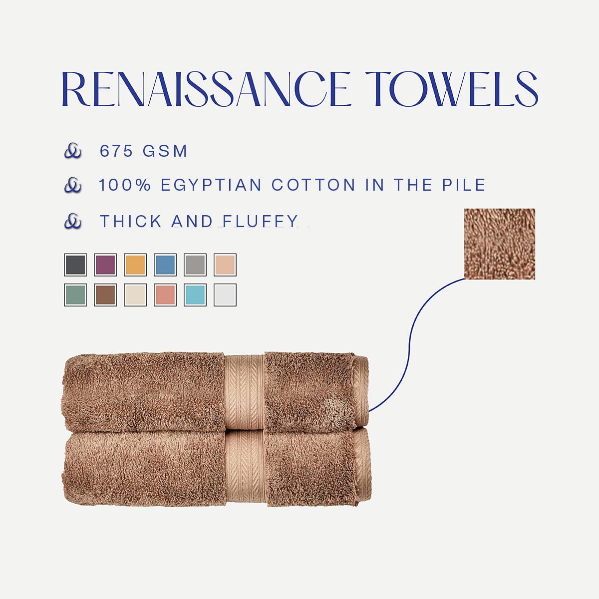 Christy Renaissance 6 Piece Towel Set | Mink Brown | 100% Egyptian Cotton Pile | Luxuriously Soft and Super Absorbent | 675 GSM
