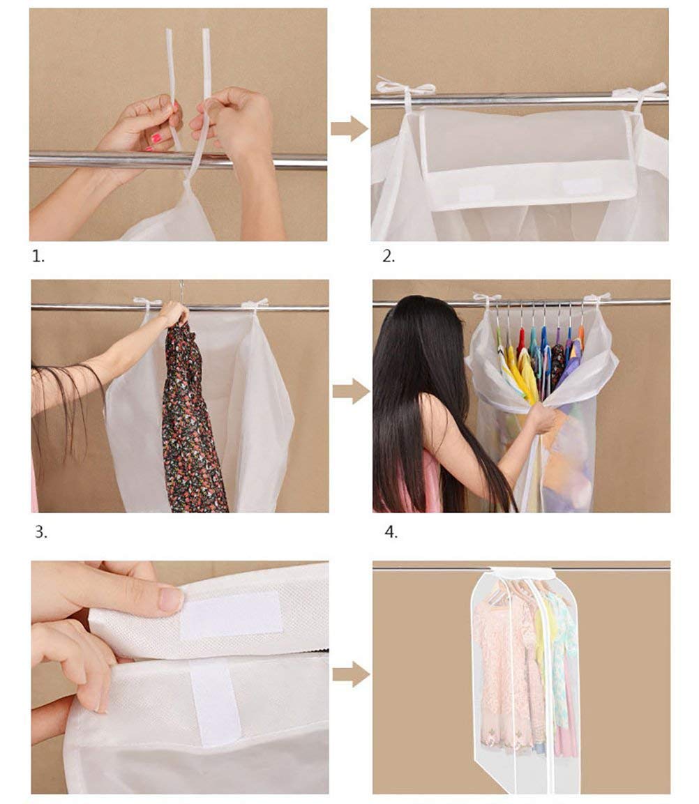 Ruibo Garment Bag for Storage Clothes Covers with Zip for Shirts, Costumes, Coats,Dustproof, Waterproof, Moisture-Proof