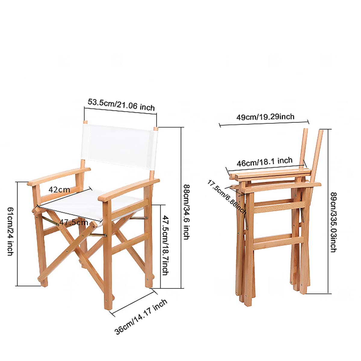 TBACW 2 Set (4pcs) Directors Chair Canvas Replacement Covers Kit for Directors Chairs,Movie Chair Replacement Canvas Oxford Cloth Cover for Home