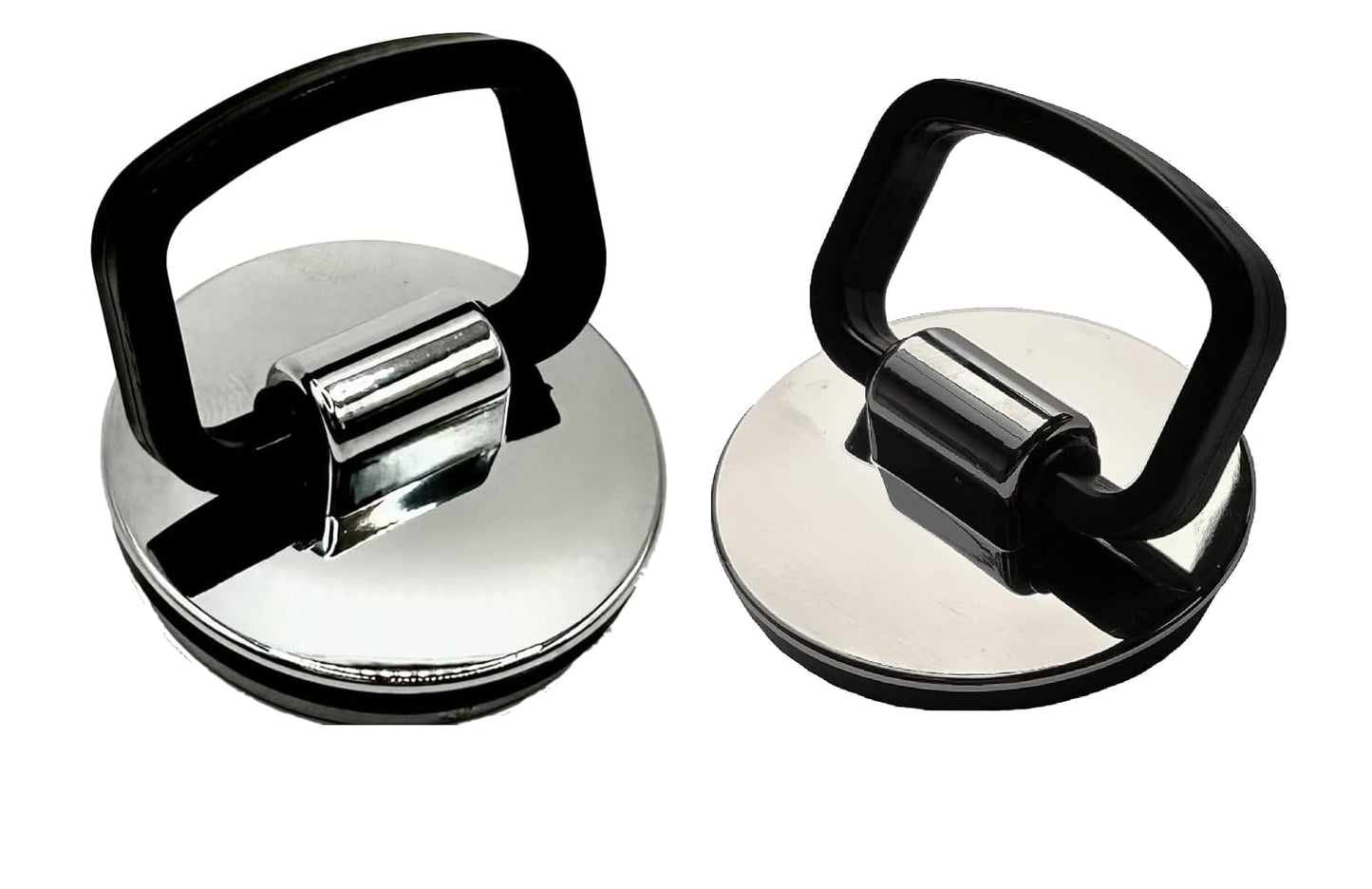 Twin Pack - Chrome Bathroom Basin Plastic Plug 38mm Diameter + Bath OR Kitchen Sink Chrome Plastic Plug 44mm Diameter with Easy Grip Handle