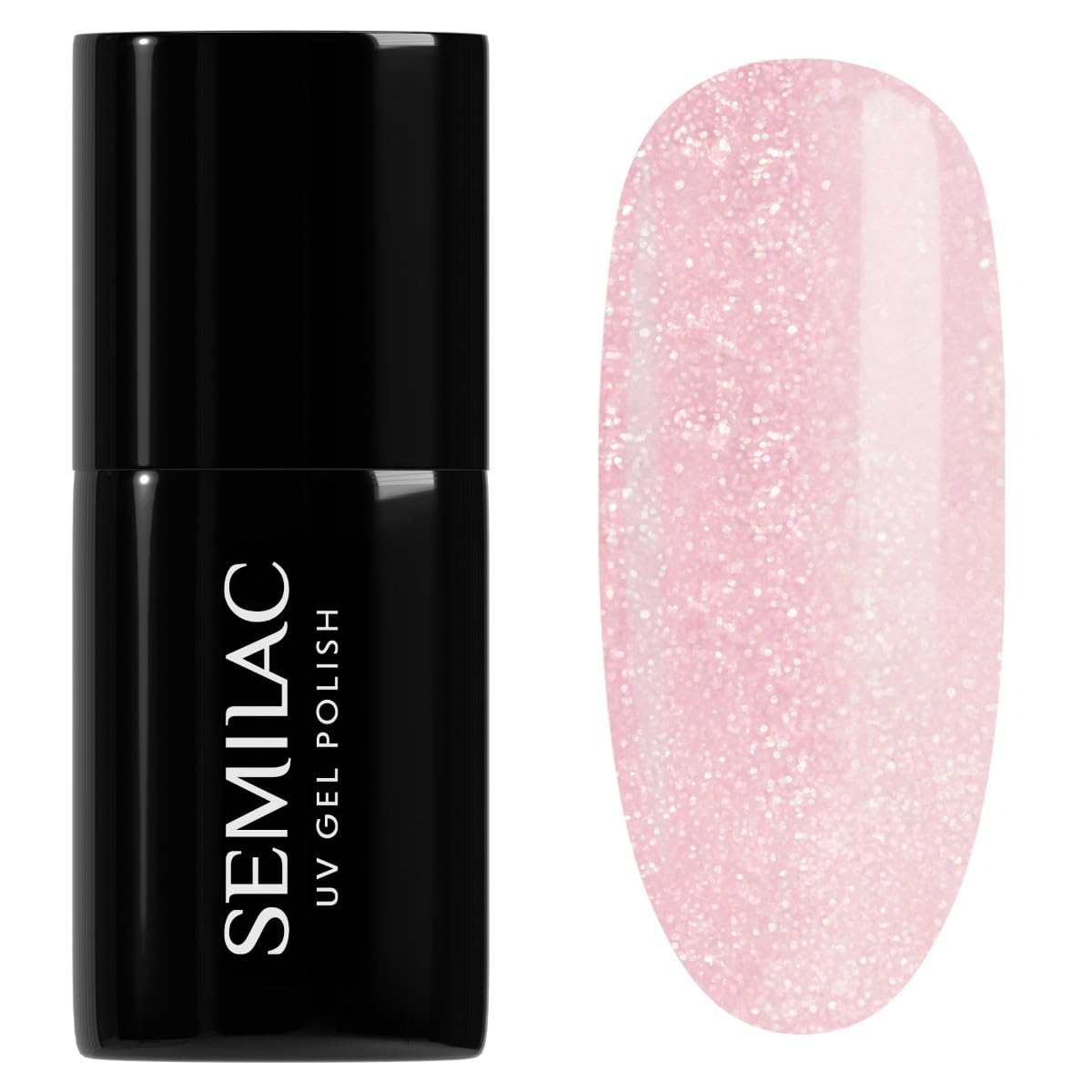SEMILAC Gel Nail Polish 164 Pink Crystals - Full Coverage Gel Polish - Soak Off Easy To Use LED/UV Nail Lamp - Long Lasting Manicure and Pedicure up