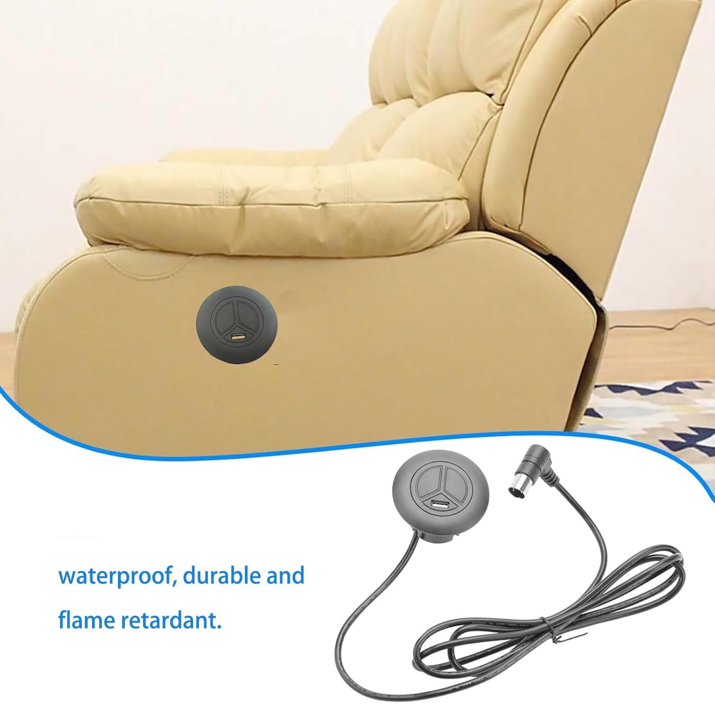 HAPPOW Recliner Chair Electric Controller with USB & 2 Button, Recliner Switch for Electric Chair Lift, Ideal for Lazy Sofa & Lift