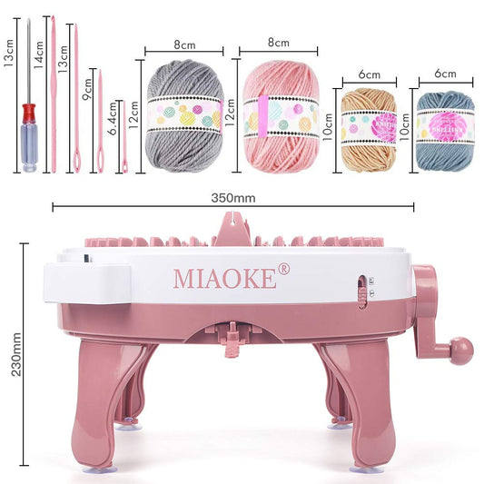 MIAOKE Knitting Machine, 48 Needles Weaving Loom Board Rotating Needle Machine for Adults and Kids, Large Size DIY Toys, Hand Woven, Like Hats Scarves