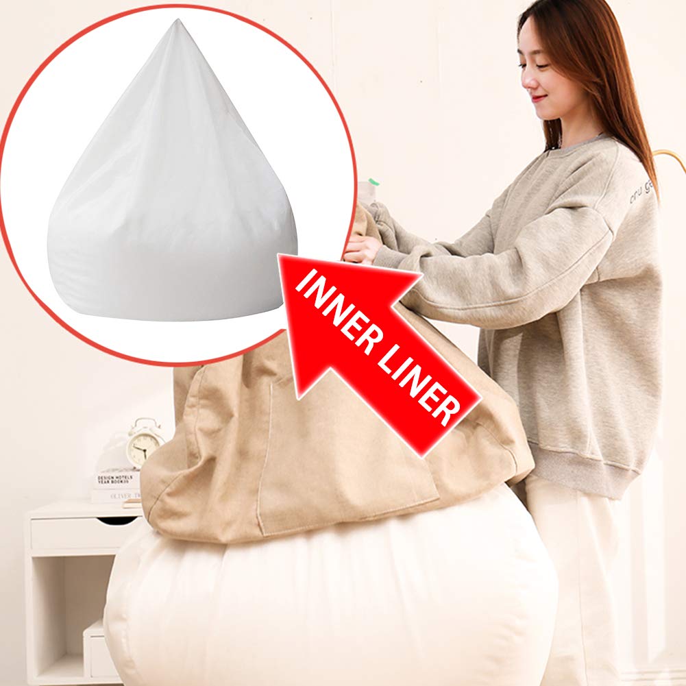 POHOVE Bean Bag Chair Cover, Stocking Inner Liner for Bean Bag Chair No Filler (L:100x120CM)