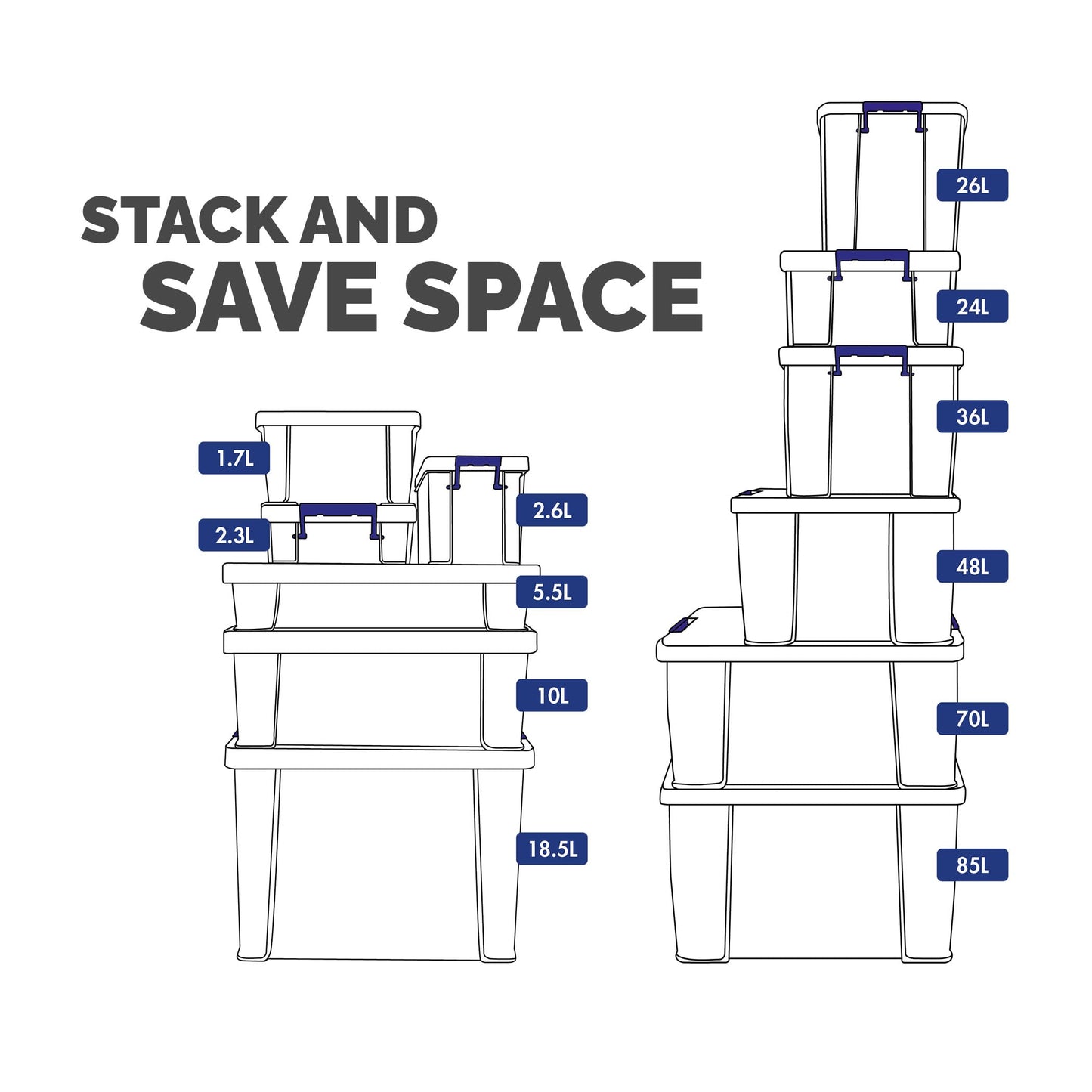 Bankers Box 48L Plastic Storage Boxes with Lids. ProStore Super Strong Stackable Plastic Storage Boxes (30 x 41 x 37 cm), Made in the UK, Clear