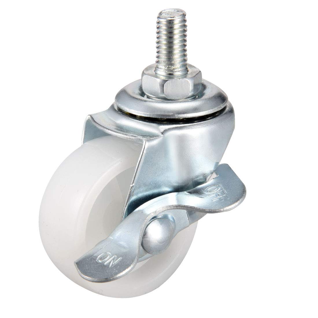 sourcing map 1.5 Inch Swivel Caster Wheels PP 360 Degree Threaded Stem Caster Wheel M8 x 15mm, 132lb Total Load Capacity, Pack of 4