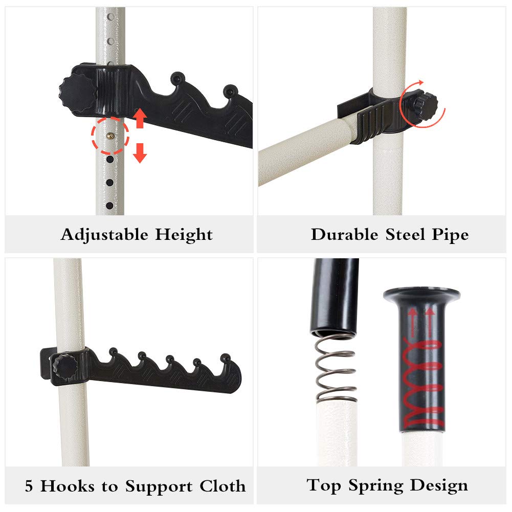 Telescopic Clothes Hanging Rail Heavy Duty, Telescopic Wardrobe Organiser Hanging Rail Clothes, Clothes Pole for Wardrobe