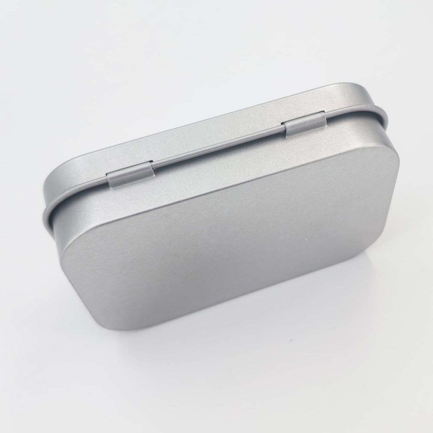 Goodma Rectangular Metal Empty Hinged Tins, 20 Pieces, 95x62x20mm, Silver