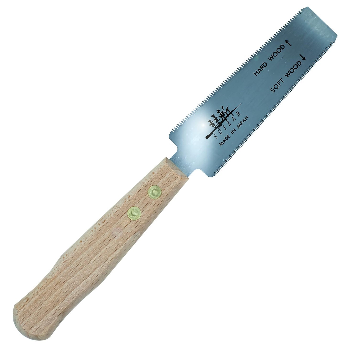 SUIZAN Flush Cut Saw 120mm - Professional Japanese Pullsaw Ryoba Double Edge Handsaw Woodworking Tools