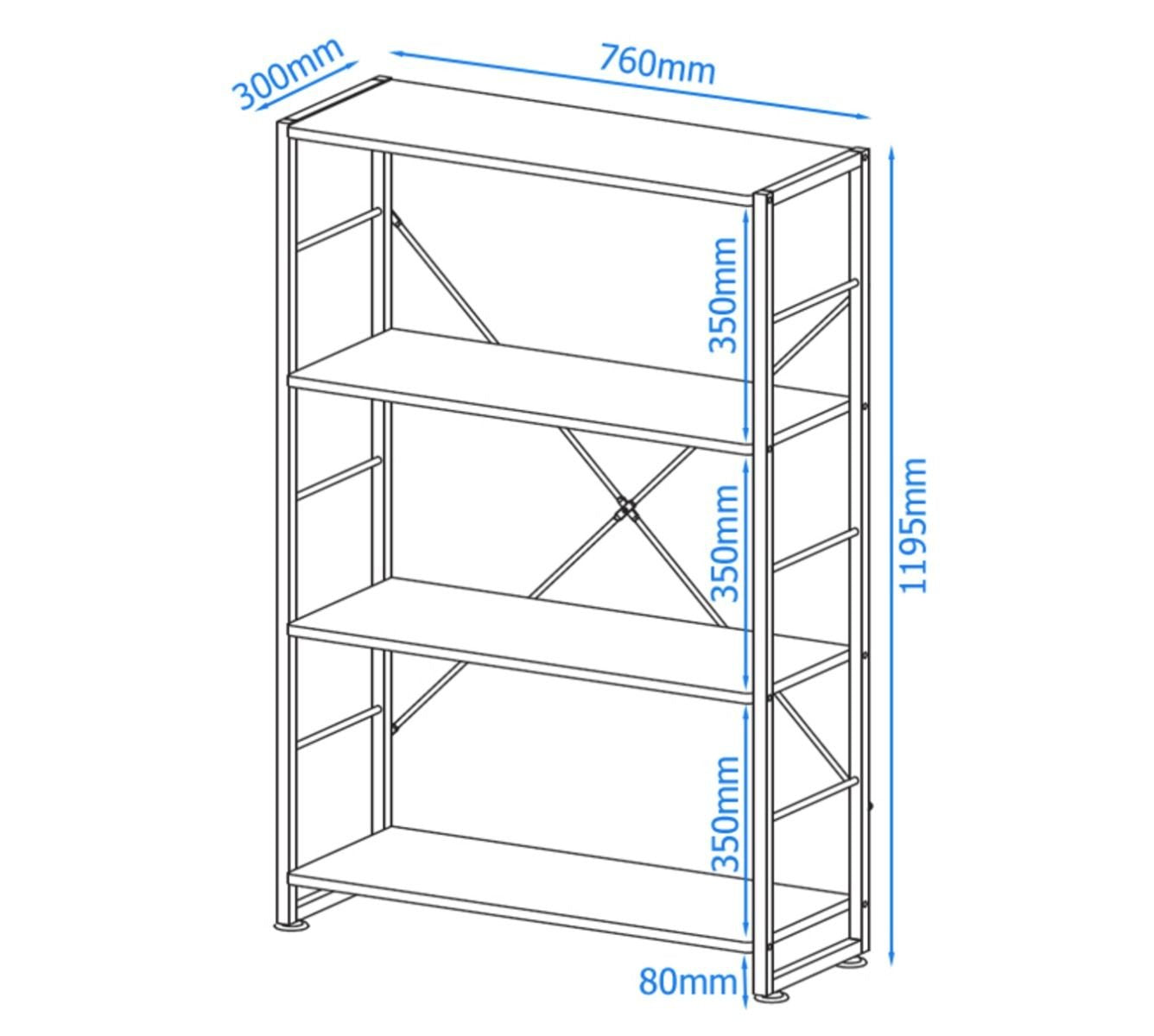 Alphason,ABC65043-WH,Cabrini White Modern Bookcase,White,1000x760x300mm