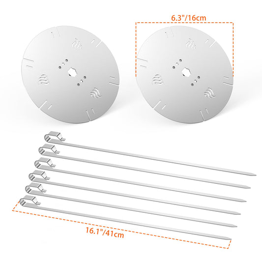 onlyfire BRK-6038 Stainless Steel Rotating Skewer System Fits for Any Rotisserie Grill Spit Rods