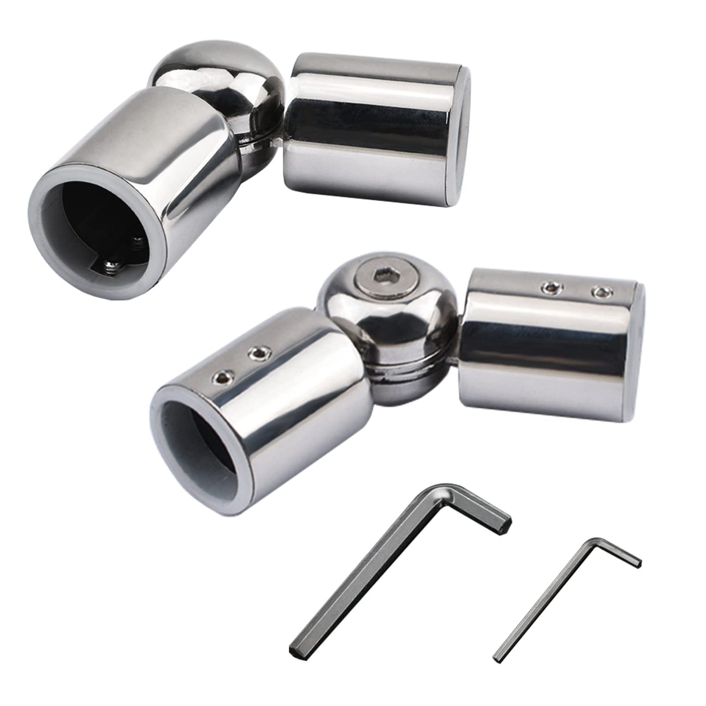 UFURMATE Hinged Elbow Connector, 2Pcs Stainless Steel Curtain Rod Elbow Connectors Curtain Pole Joint Connector Window Curtain Rod Corner From 90