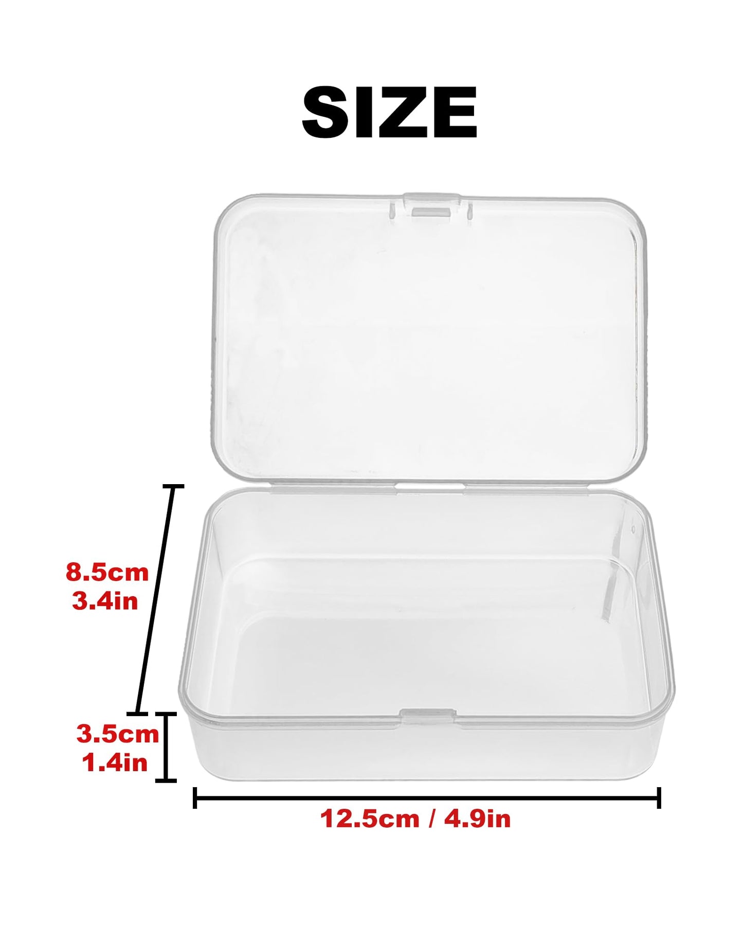 LJY 10 Pack Plastic Storage Boxes with Lids 12.5 x 8.5 x 3.5 cm, Clear
