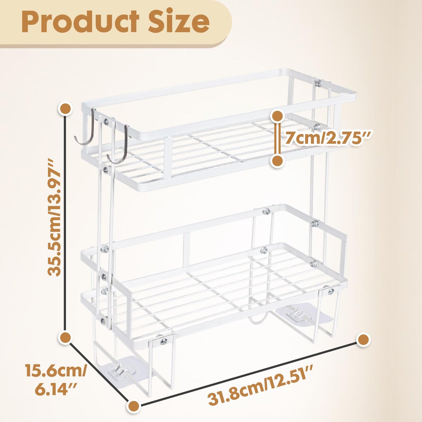 Pinkgarden Over-the-Toilet Storage Shelf, Large Capacity Bathroom Organizer, No-Drill Installation, Rust-Resistant Thick Steel