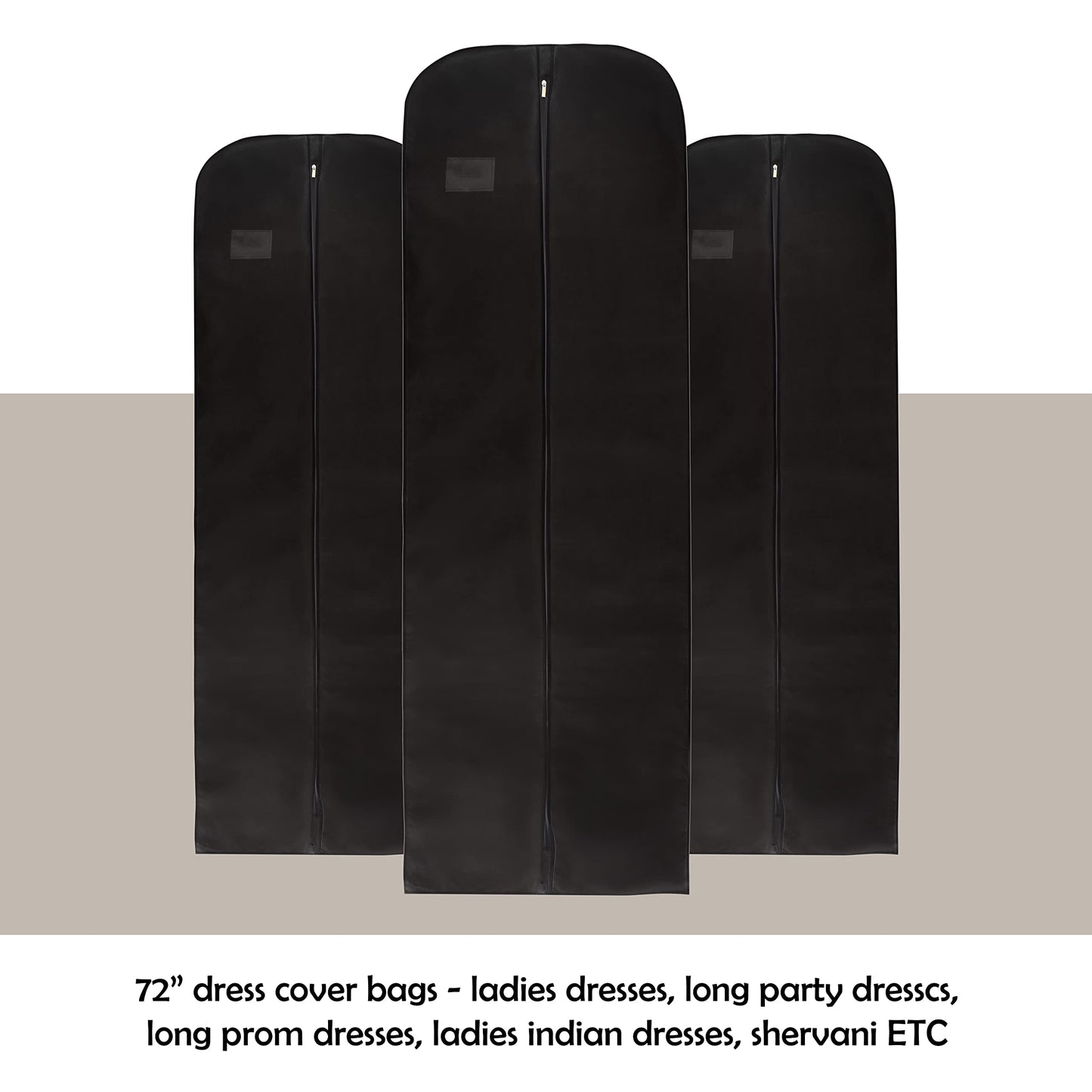 Wedcova Dress Bag | Hanging Garment Bags | Full Length Travel Covers | Wedding Long Clothes Storage Cover with Zipper for Women | 72 Inch (182cm)