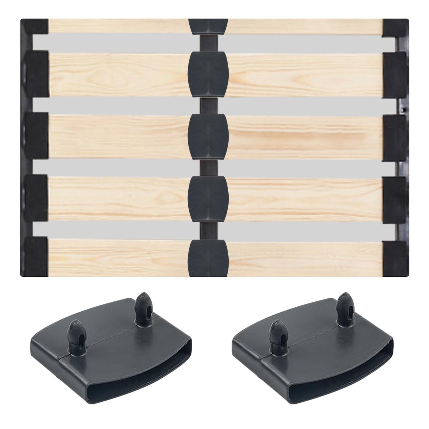 Sgehai 26 Pcs bed slats replacement bed slat end clip,plastic bed slat holders caps 55mm,for double/single bed and king size replacement support cap