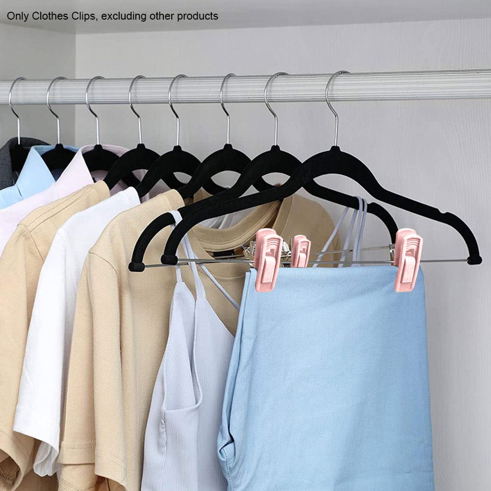 Lam-lord 20 pcs Velvet Hangers Clips for Thin Velvet Hangers, Strong Finger Clip Home Drying Rack Non-Slip Removable Artificial Velvet Flocked